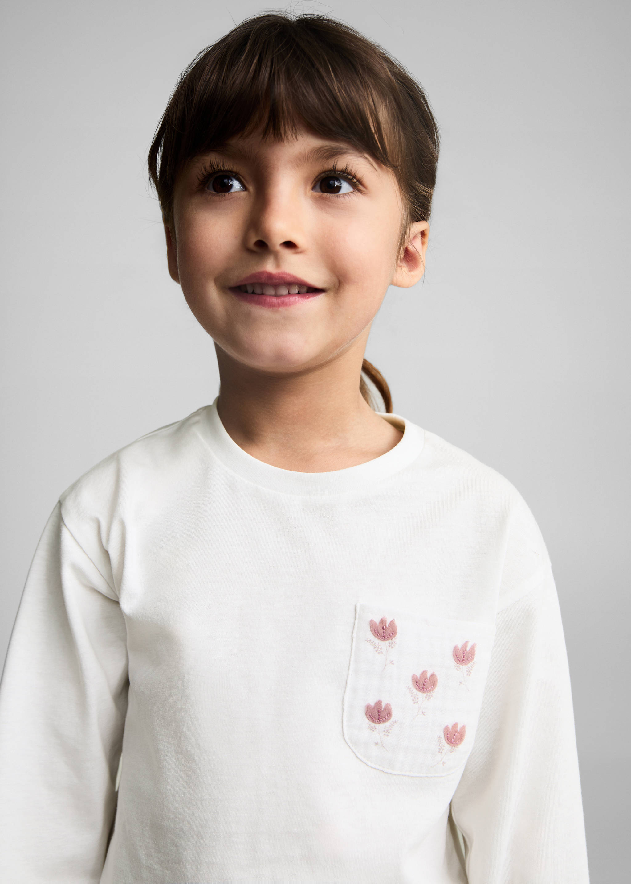 Floral-print chest-pocket T-shirt - Details of the article 1