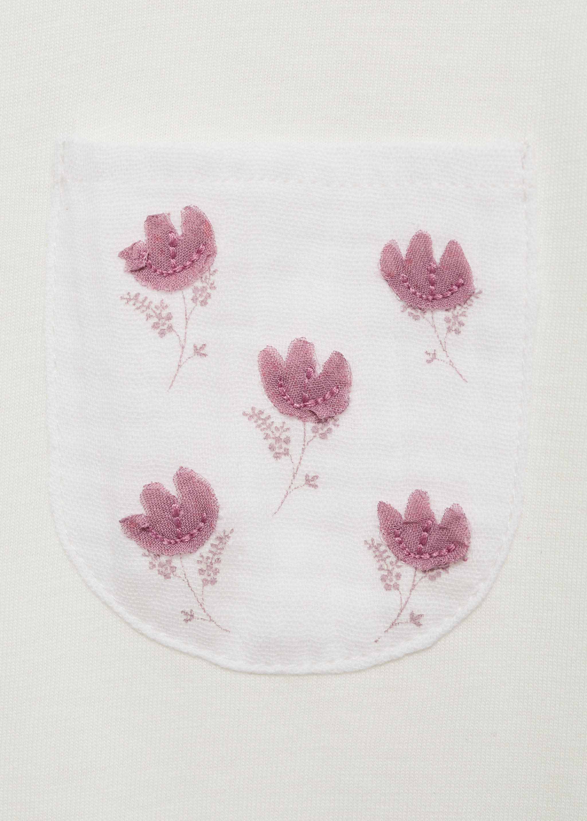 Floral-print chest-pocket T-shirt - Details of the article 8