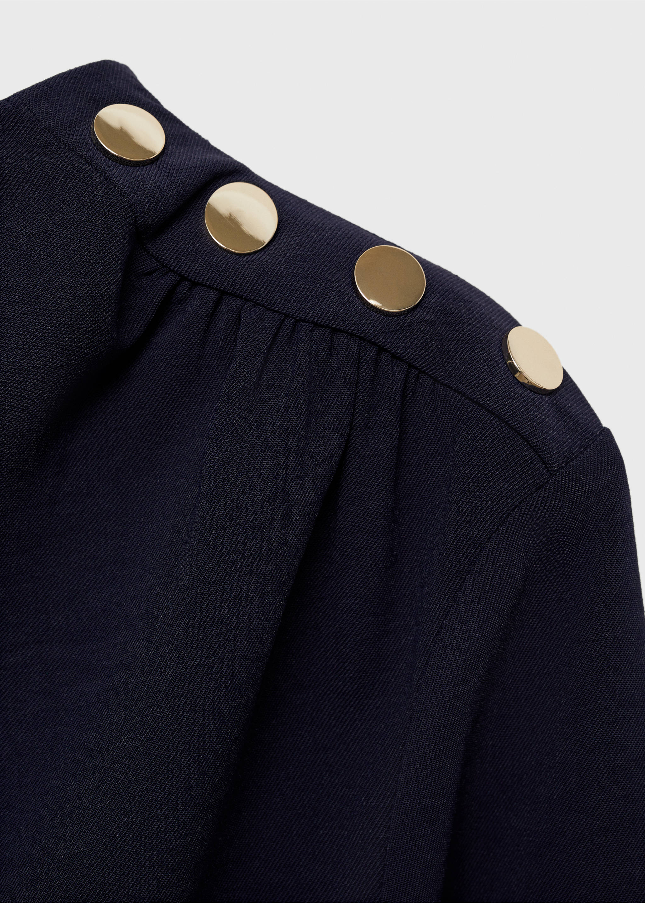 Asymmetrical pleated dress - Details of the article 8, Night Blue. Ref: 87050614-00.