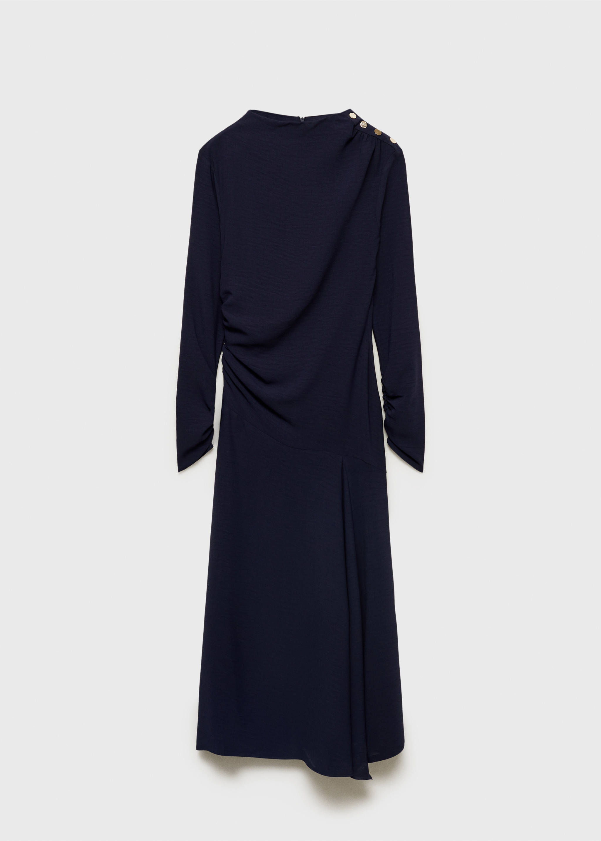 Asymmetrical pleated dress - Article without model, Night Blue. Ref: 87050614-00.