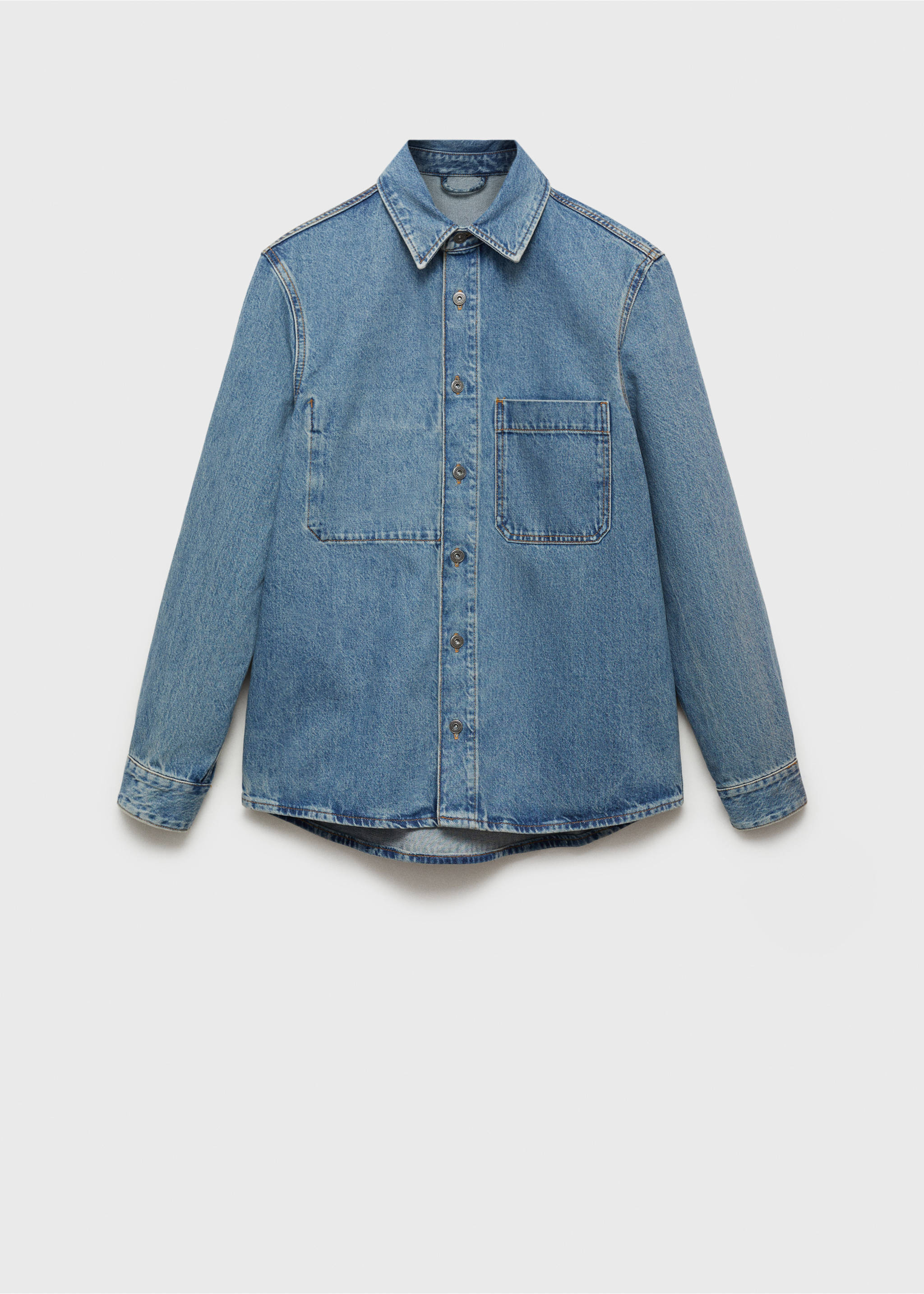 Denim overhemdjasje met zak - Artikel zonder model, Middenblauw. Ref: 87050619-00.