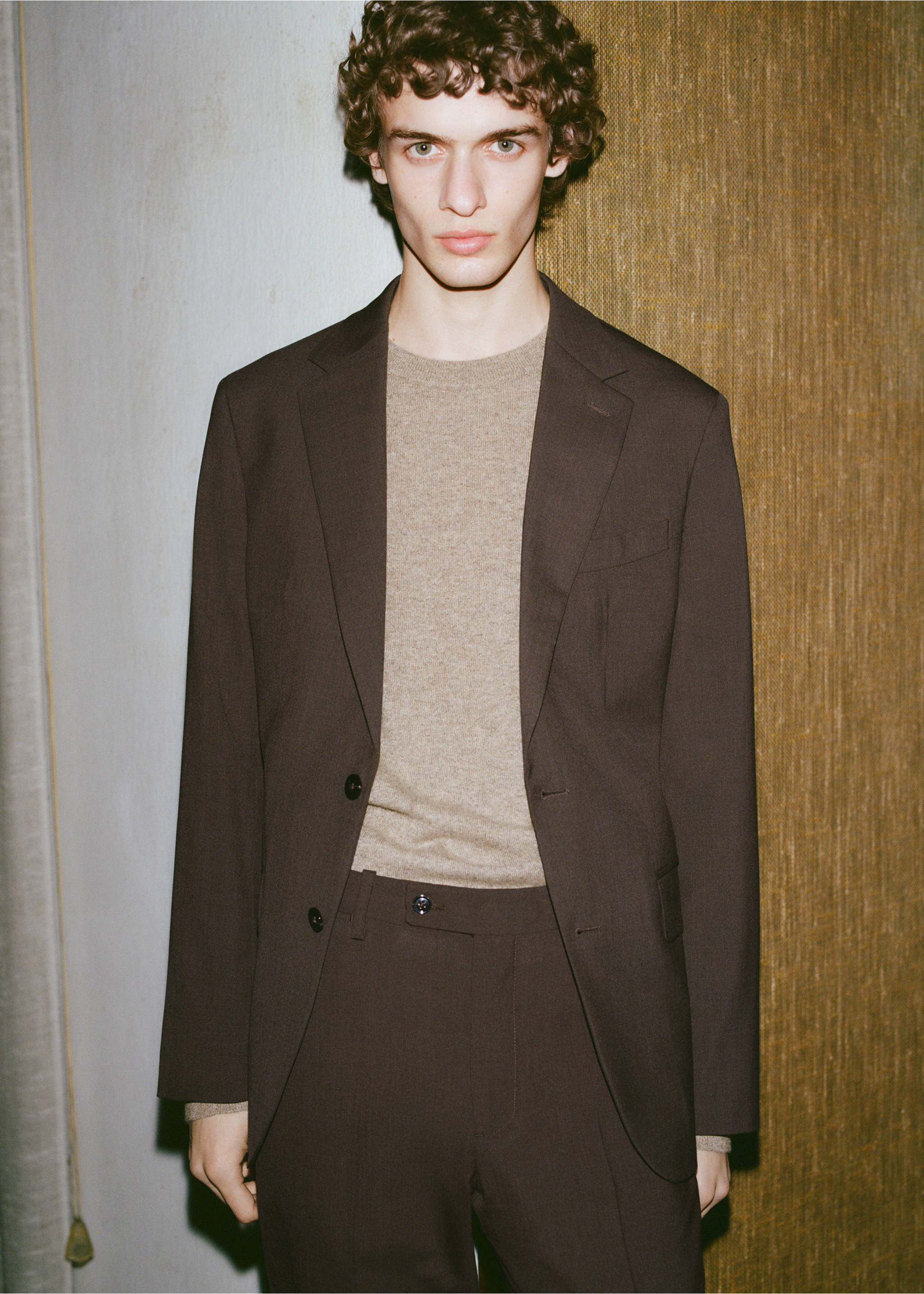 Marynarka garniturowa París super slim fit - Szczegóły artykułu 3, Brązowy. Ref: 87050622-00.