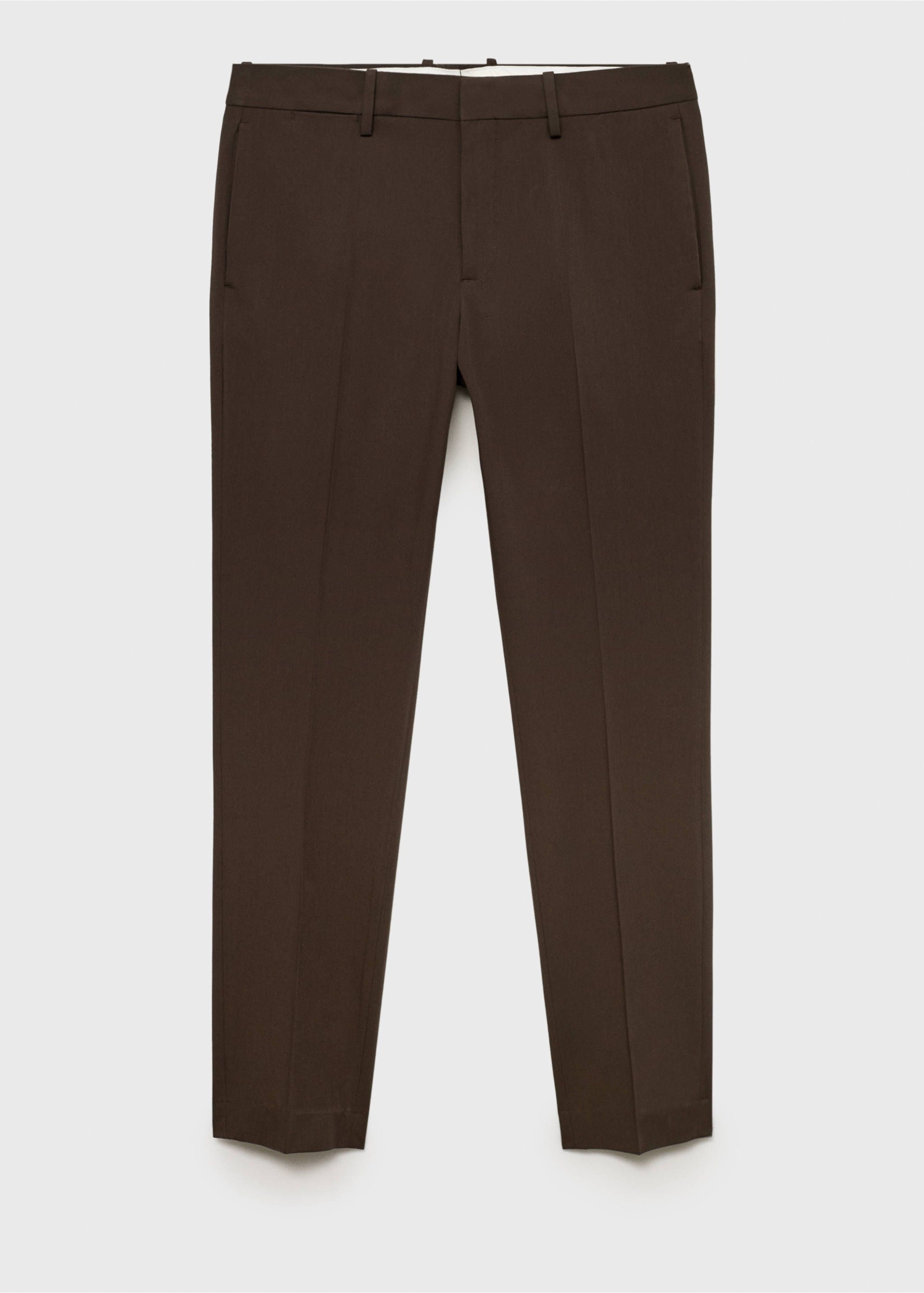 Super Slim Fit-Anzughose aus Stretchstoff - Artikel ohne Model, Braun. Ref: 87050623-00.