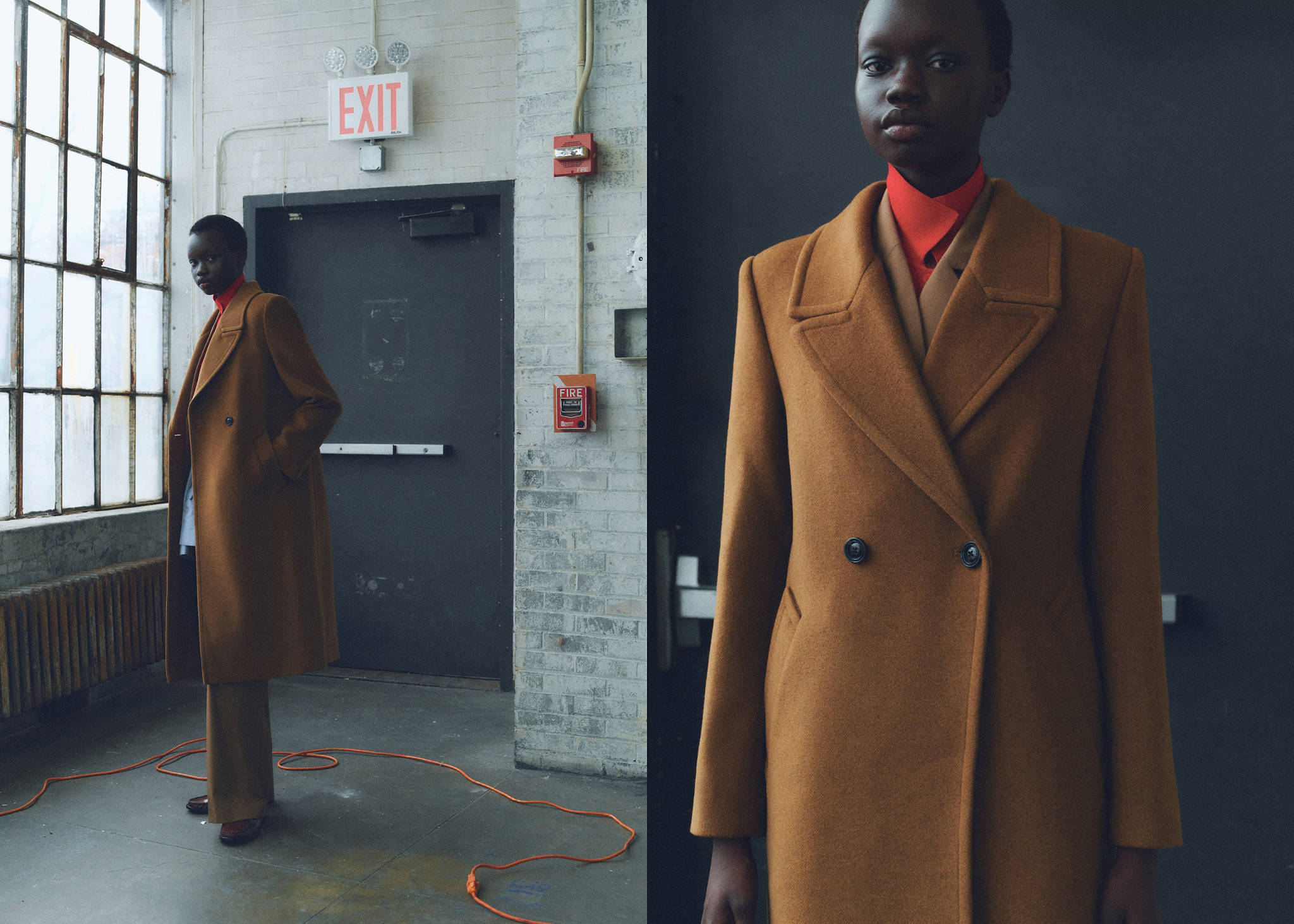Double-breasted wool coat - Panoramic plane