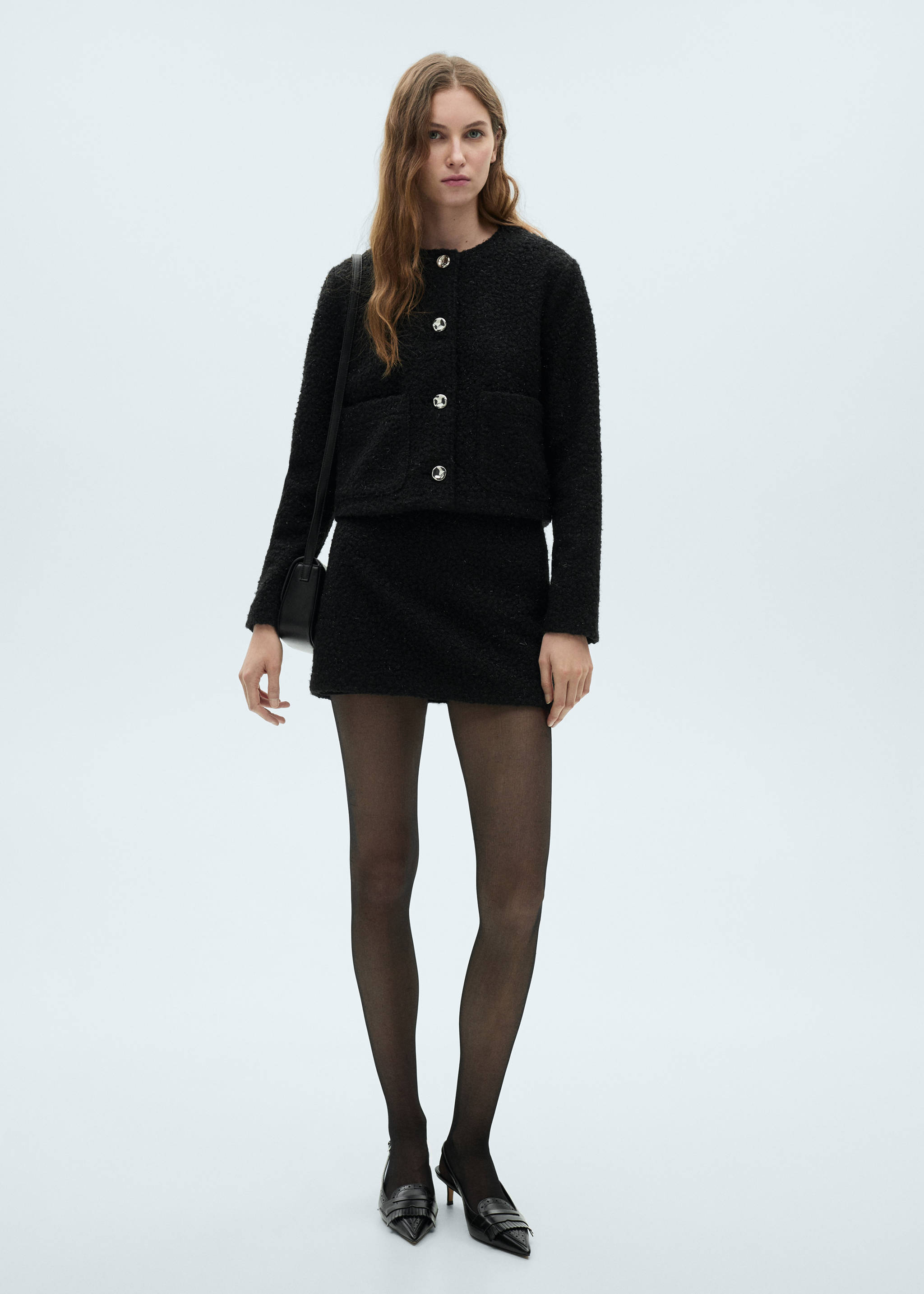 Shiny bouclé jacket - General plane