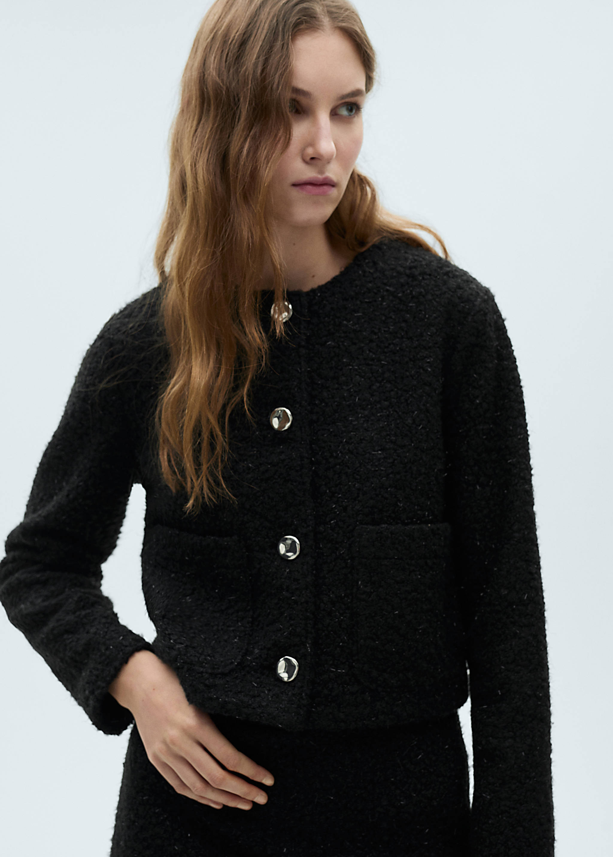 Shiny bouclé jacket - Medium plane