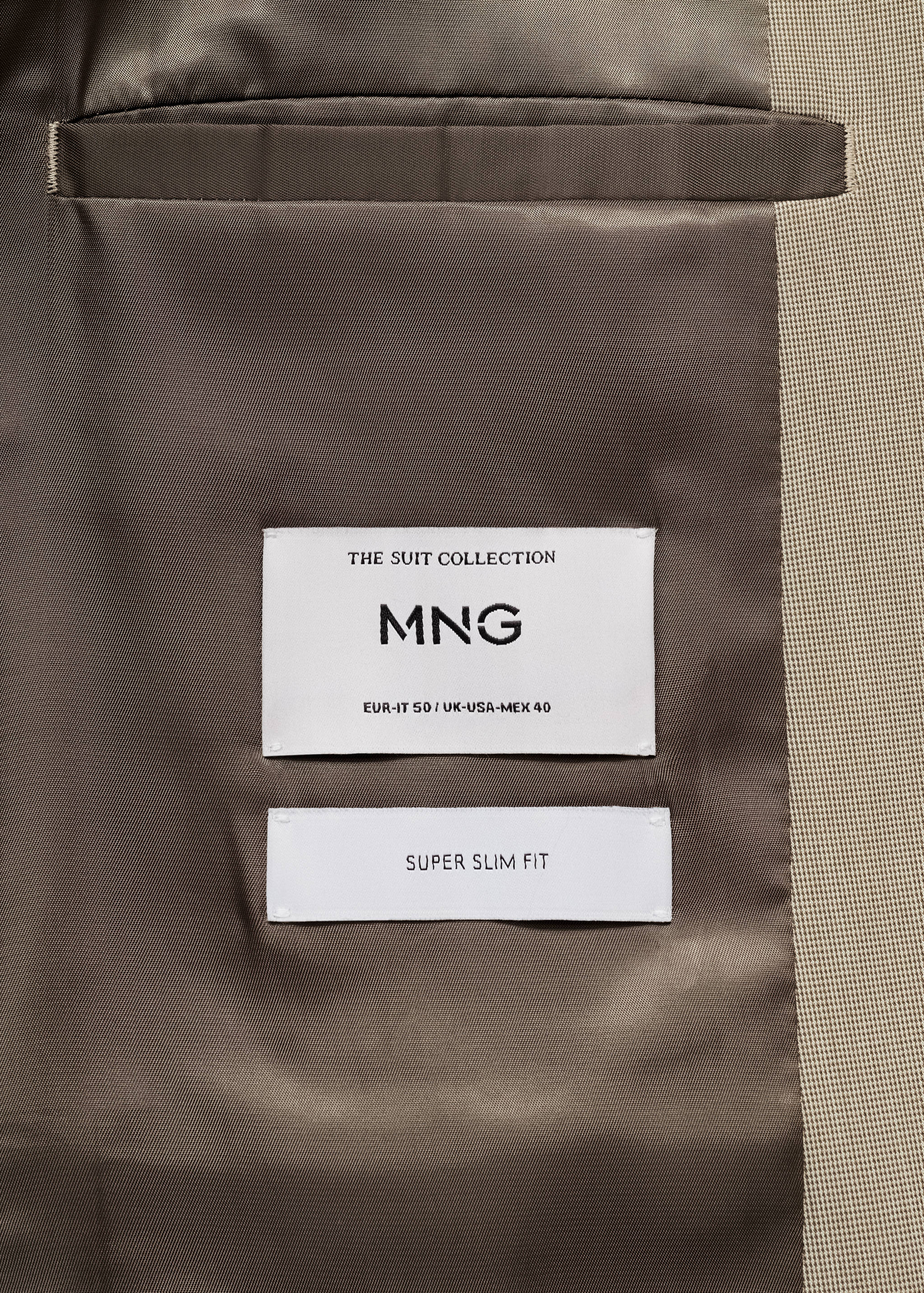 Σακάκι κοστουμιού super slim fit ύφασμα stretch - Λεπτομέρεια του προϊόντος 0