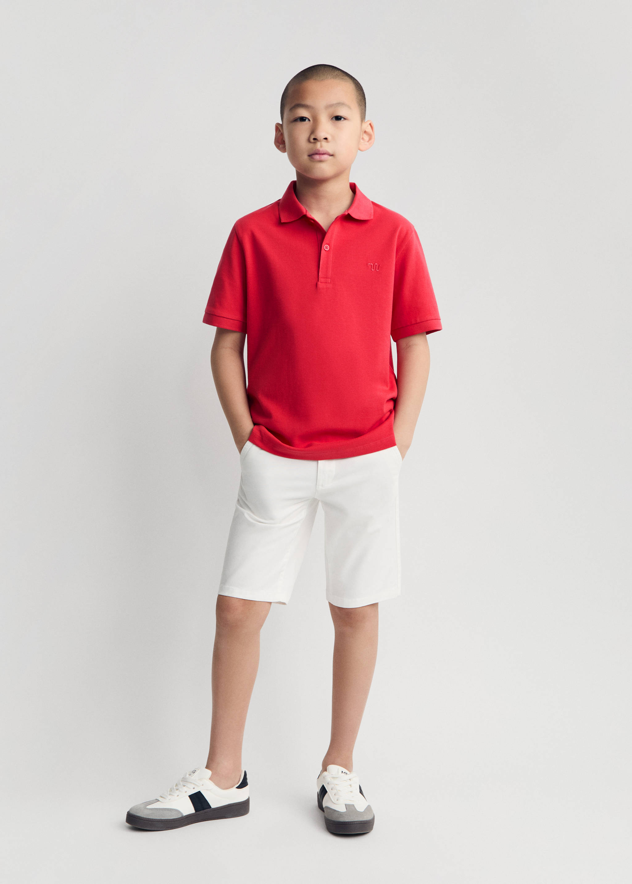Short-sleeved cotton polo shirt - General plane