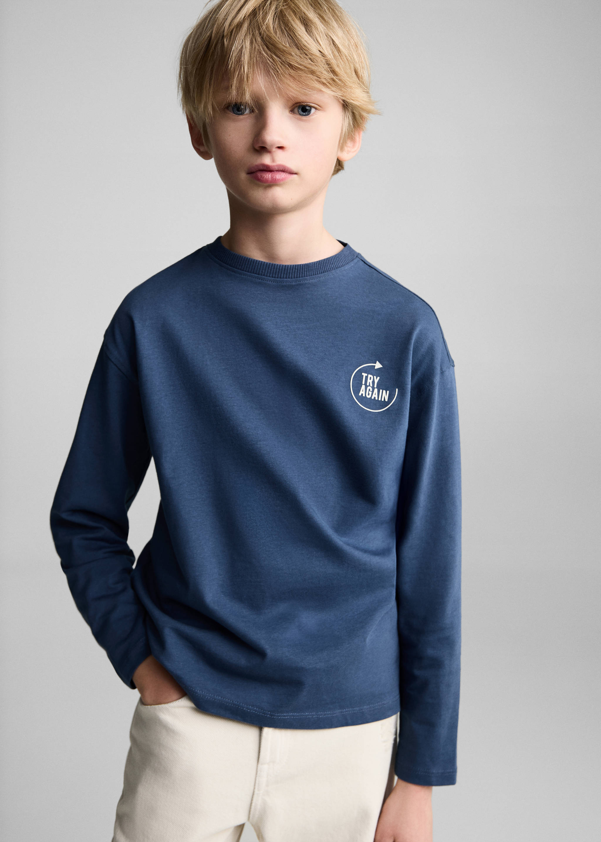 Samarreta missatge - Pla mig, Blau. Ref: 87050637-00.