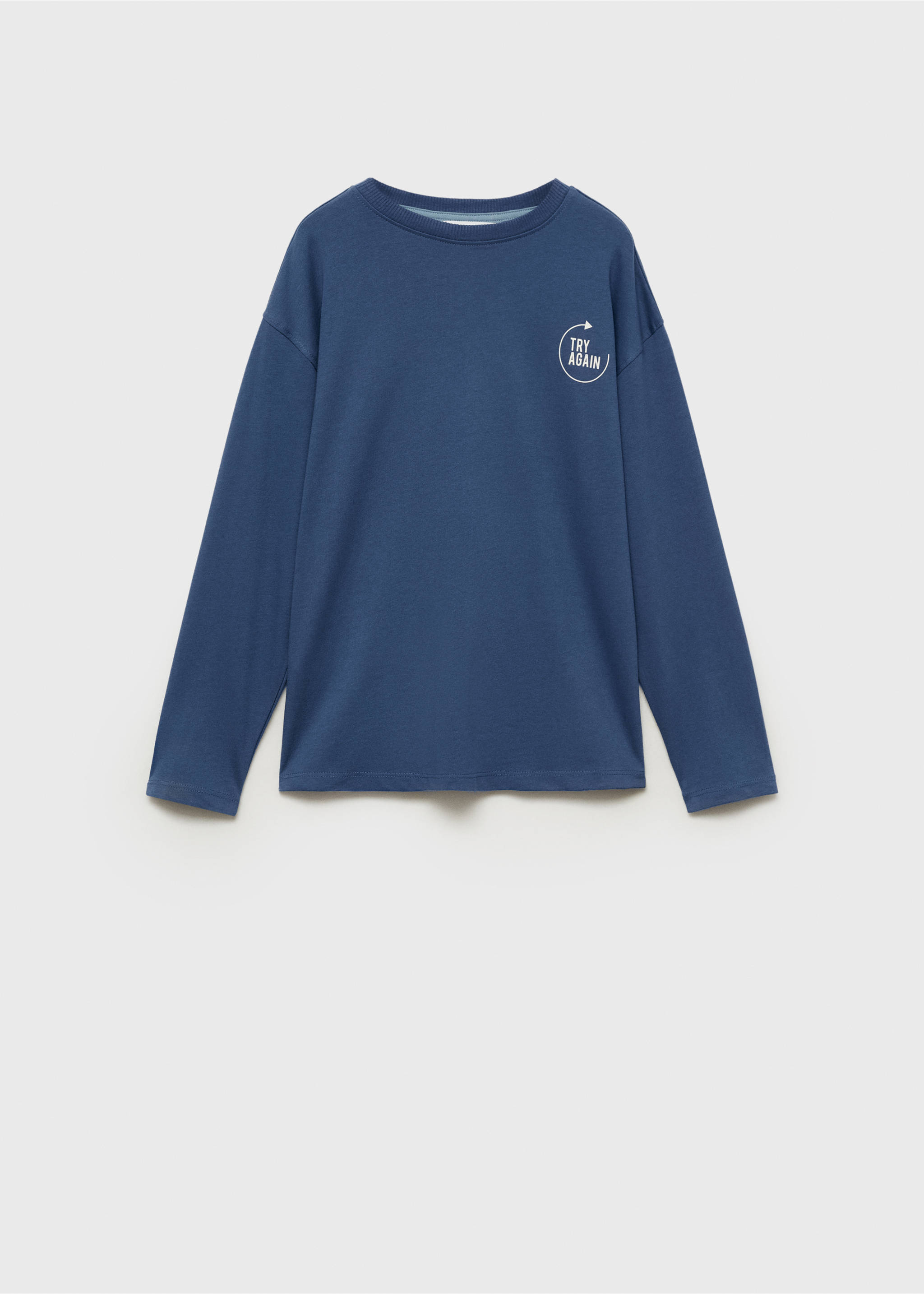 Message cotton T-shirt - Article without model, Blue. Ref: 87050637-00.
