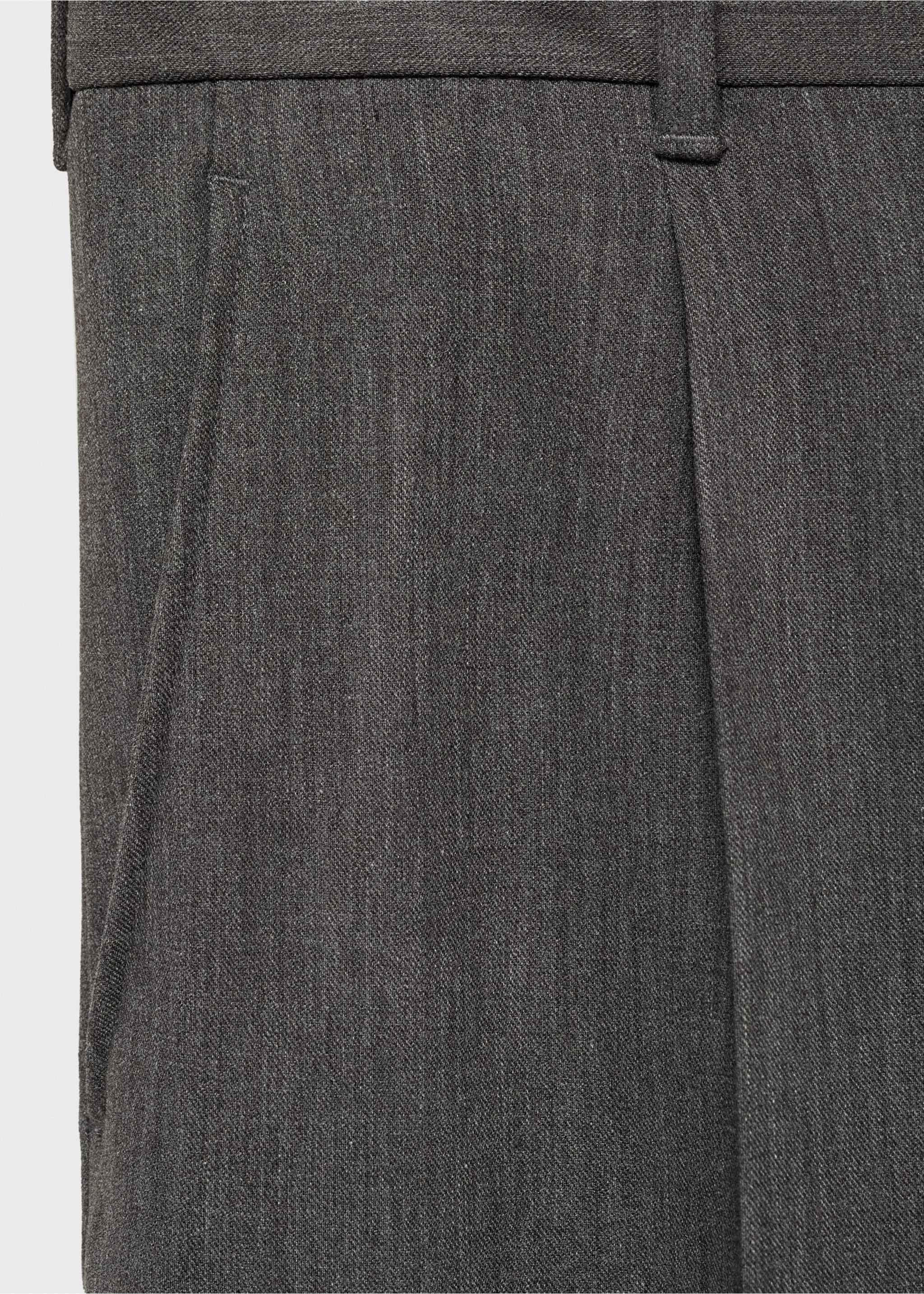 Straight-fit pleated trousers - Details of the article 0, Grey. Ref: 87050640-00.