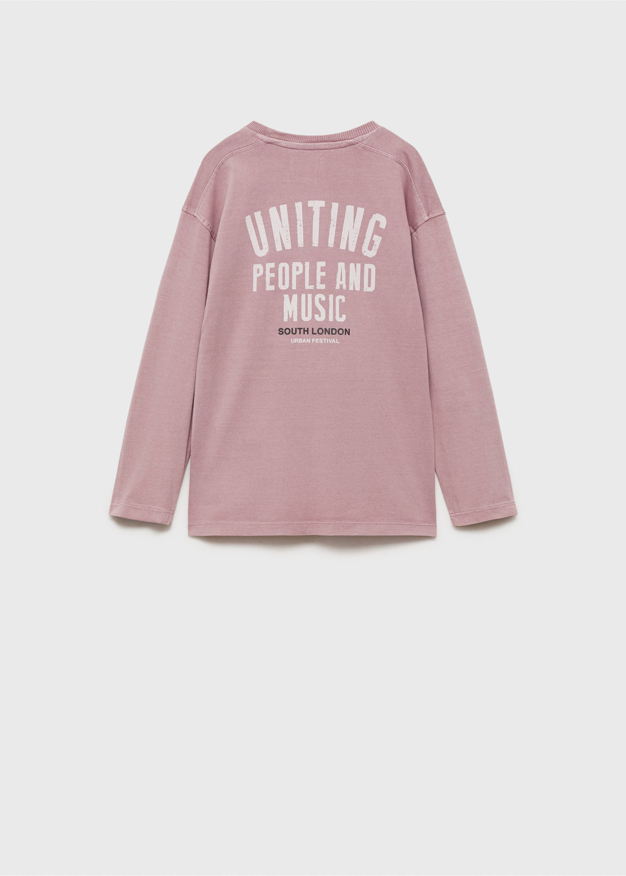 Washed-effect cotton t-shirt - Reverse of the article, Light/Pastel Purple. Ref: 87050642-00.