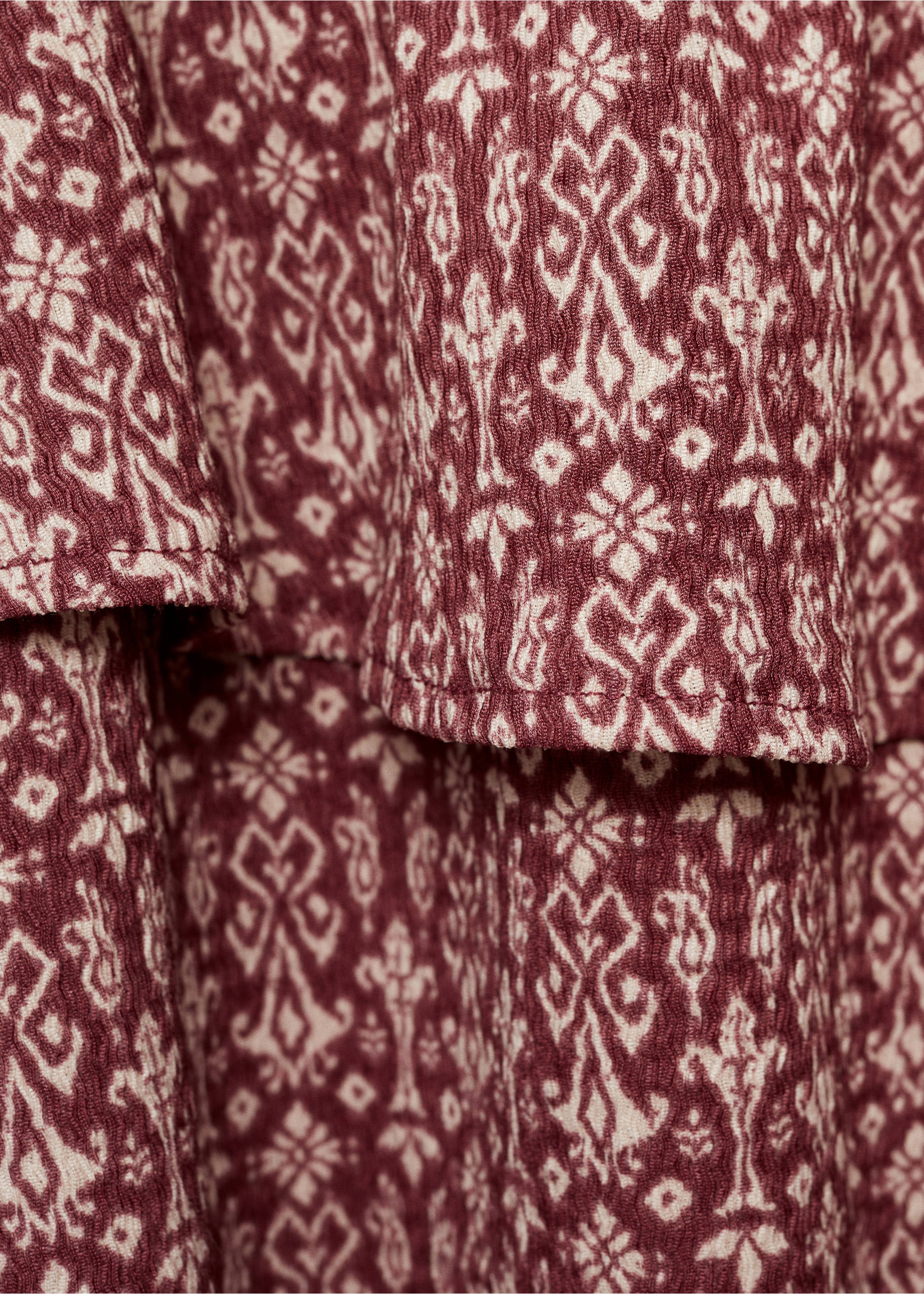 Printed skirt with ruffles - Details of the article 0, Wine. Ref: 87050644-00.