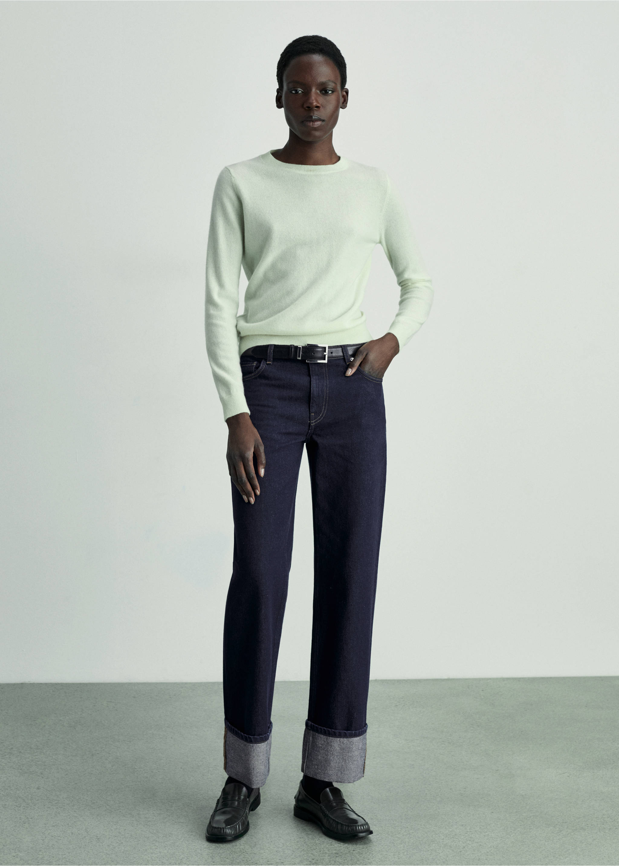 Rinse-wash jeans with cuffs - General plane, Open Blue. Ref: 87050650-00.