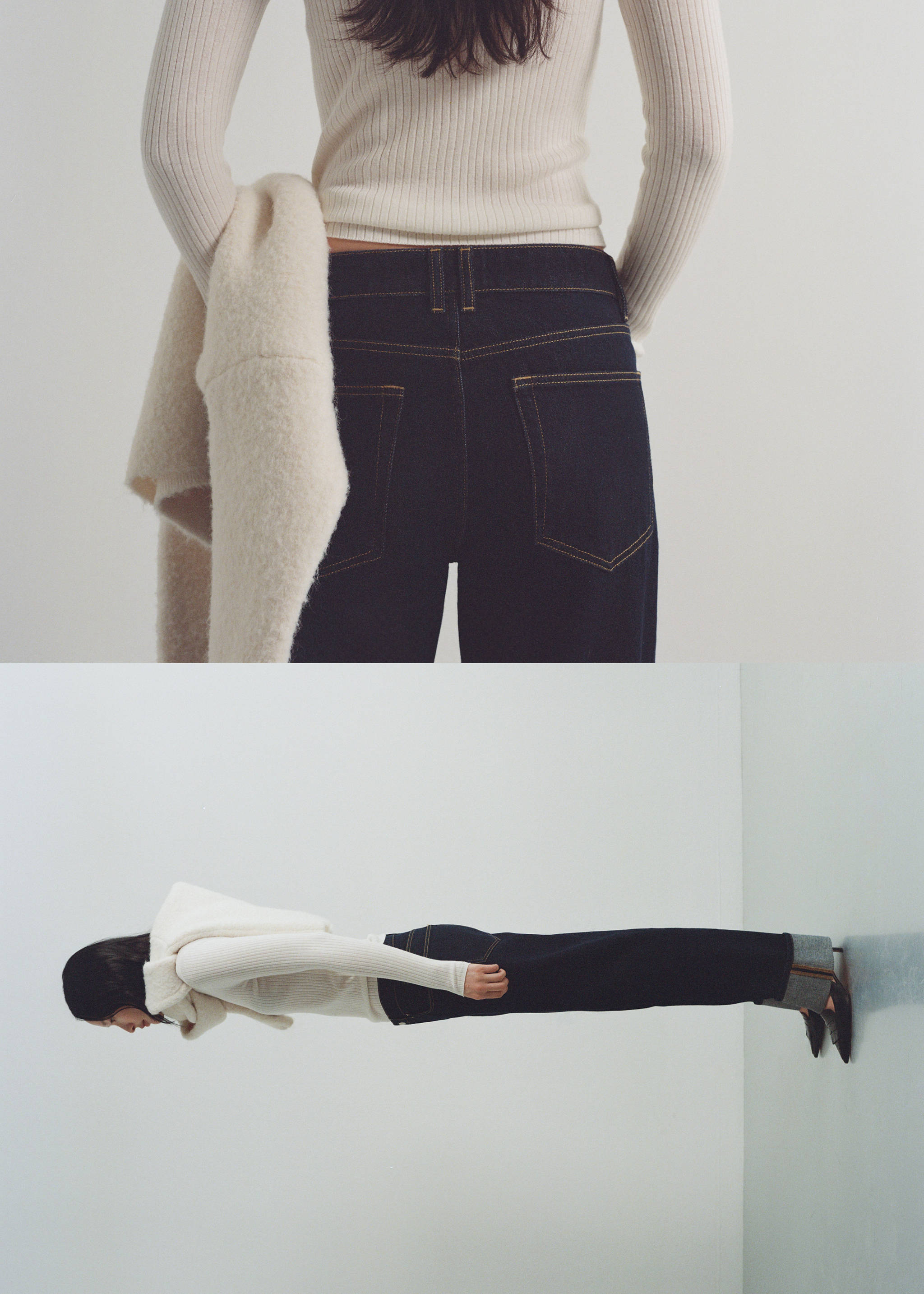 Rinse-wash jeans with cuffs - Details of the article 7, Open Blue. Ref: 87050650-00.