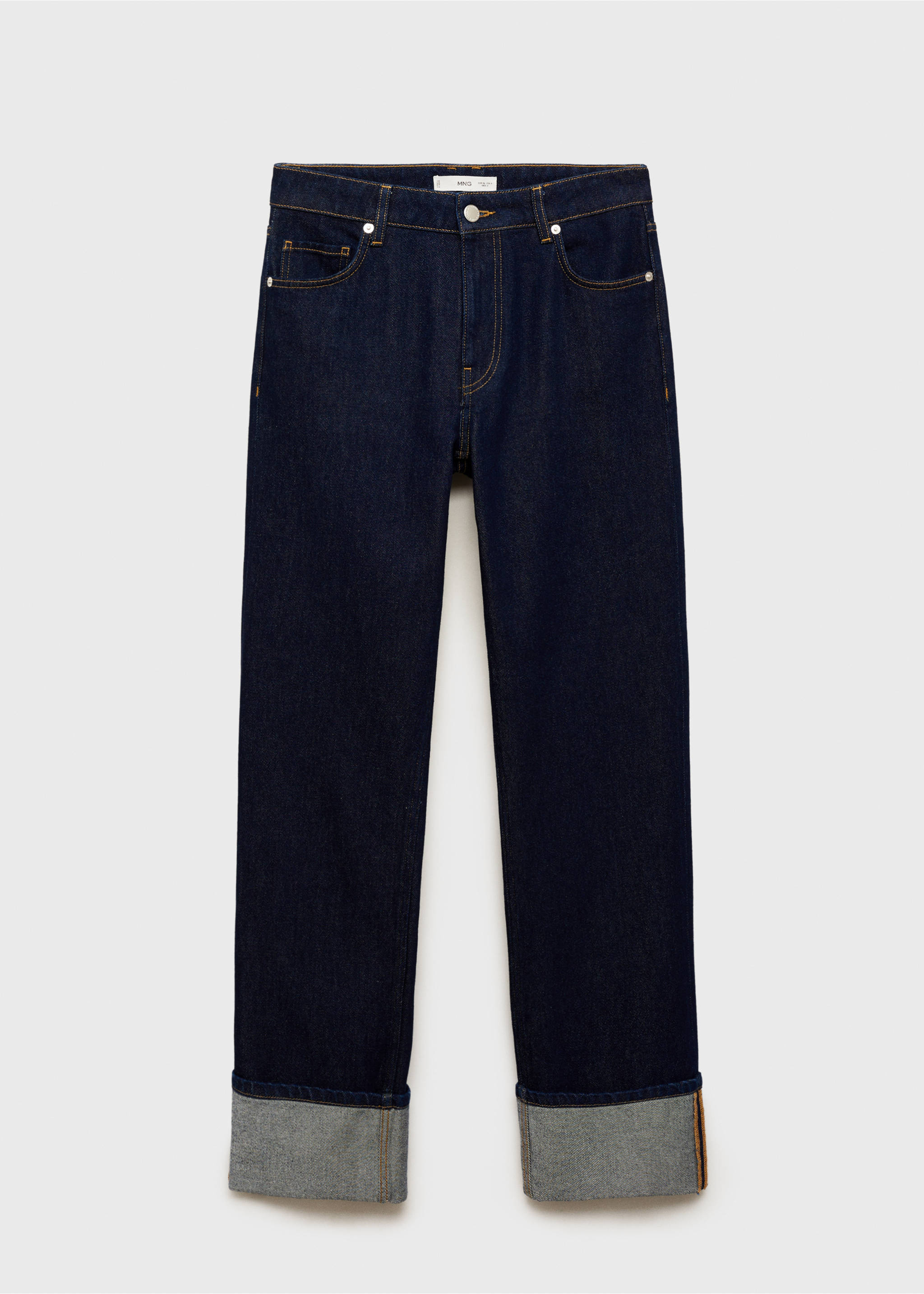 Rinse-wash jeans with cuffs - Article without model, Open Blue. Ref: 87050650-00.