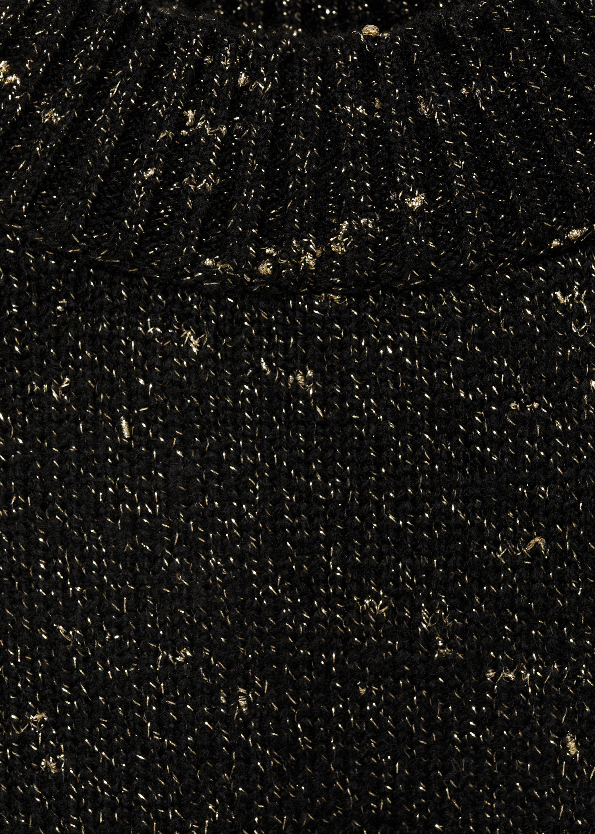 Lurex sweater with perkins neck - Details of the article 8, Black. Ref: 87050651-00.