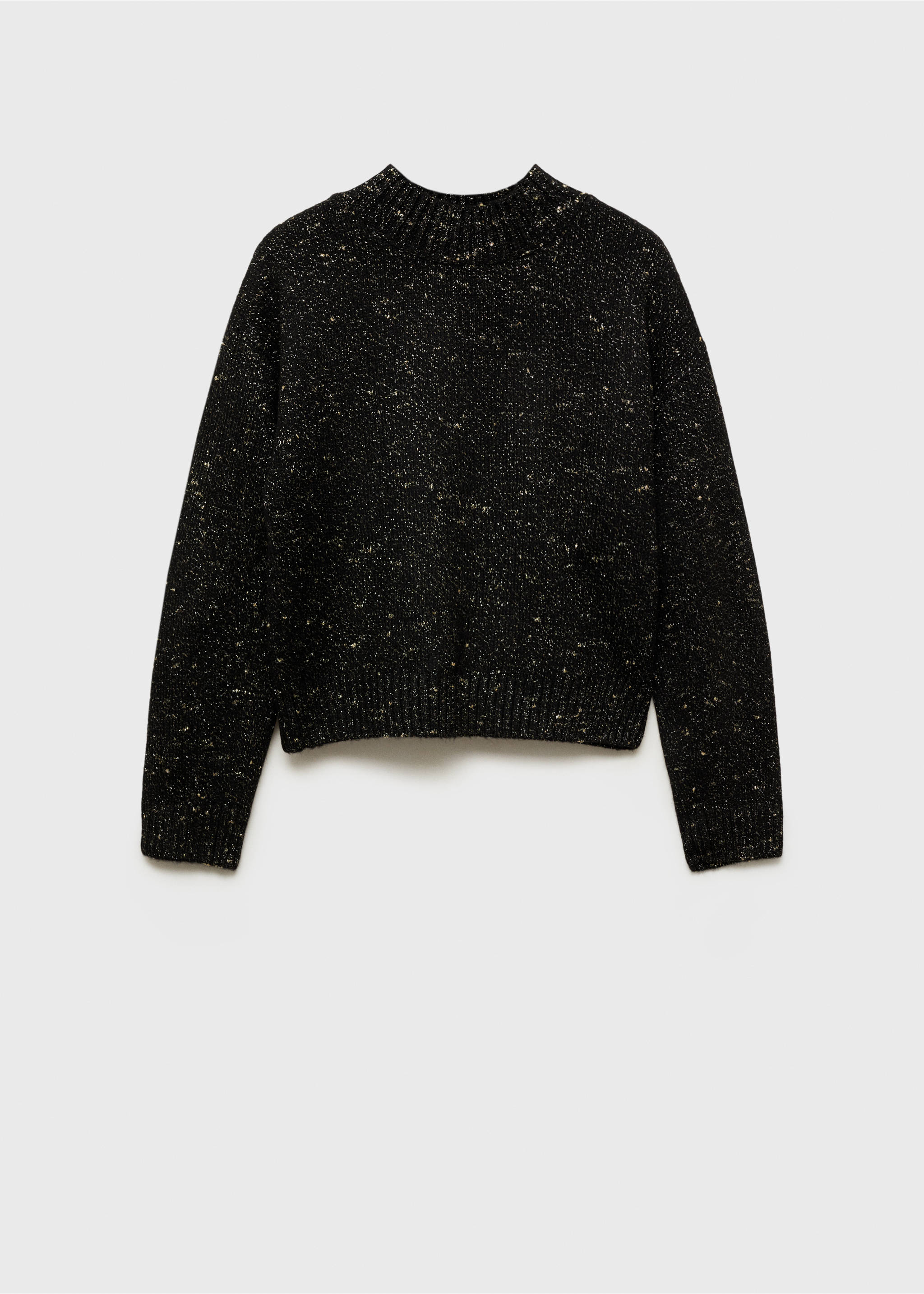 Lurex sweater with perkins neck - Article without model, Black. Ref: 87050651-00.