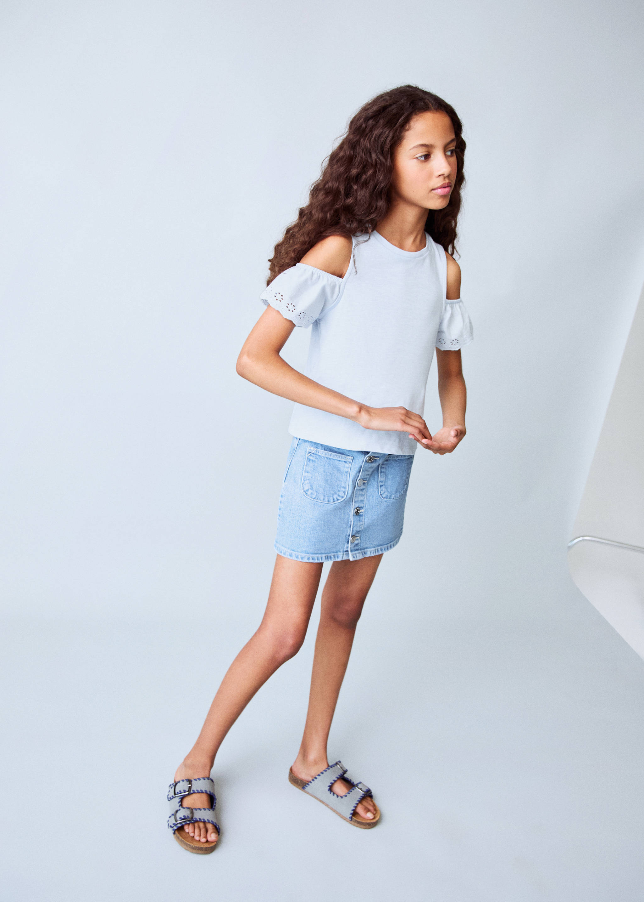 Jupe denim boutons - Plan général