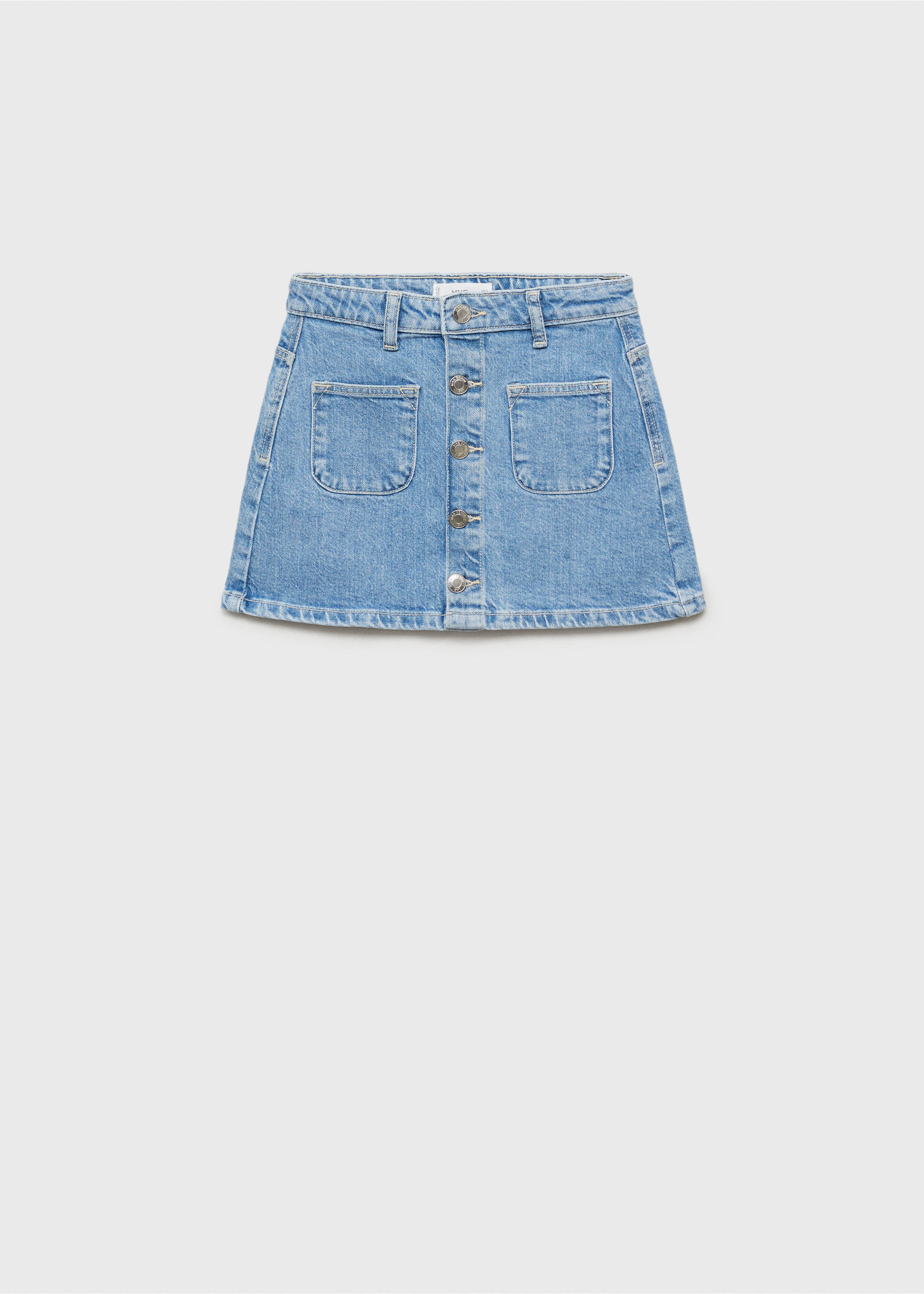 Jeansrock mit Knöpfen - Artikel ohne Model, Mittelblau. Ref: 87051046-00.