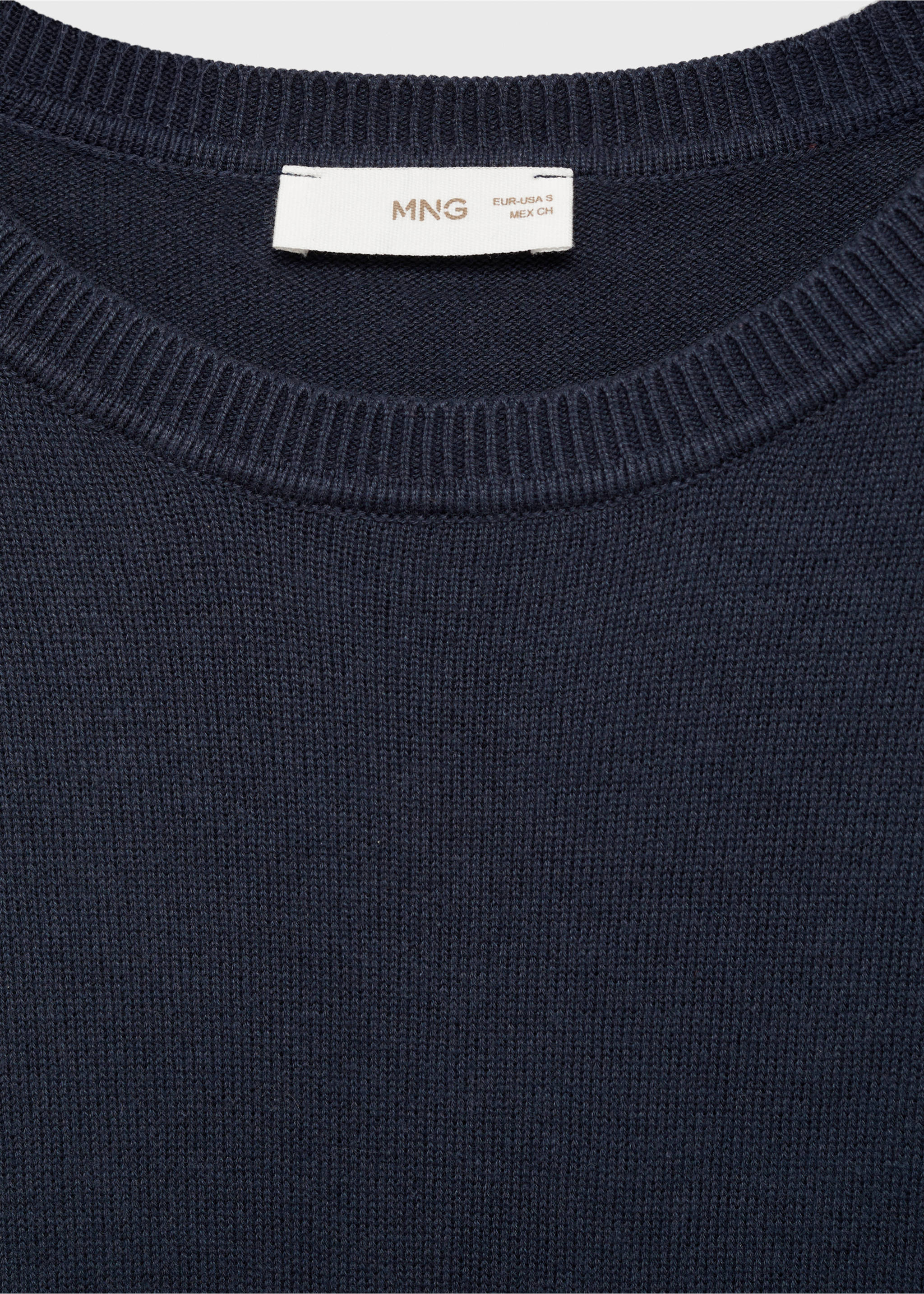 Strickpullover aus Baumwolle - Detail des Artikels 8, Dunkles Marineblau. Ref: 87051050-00.