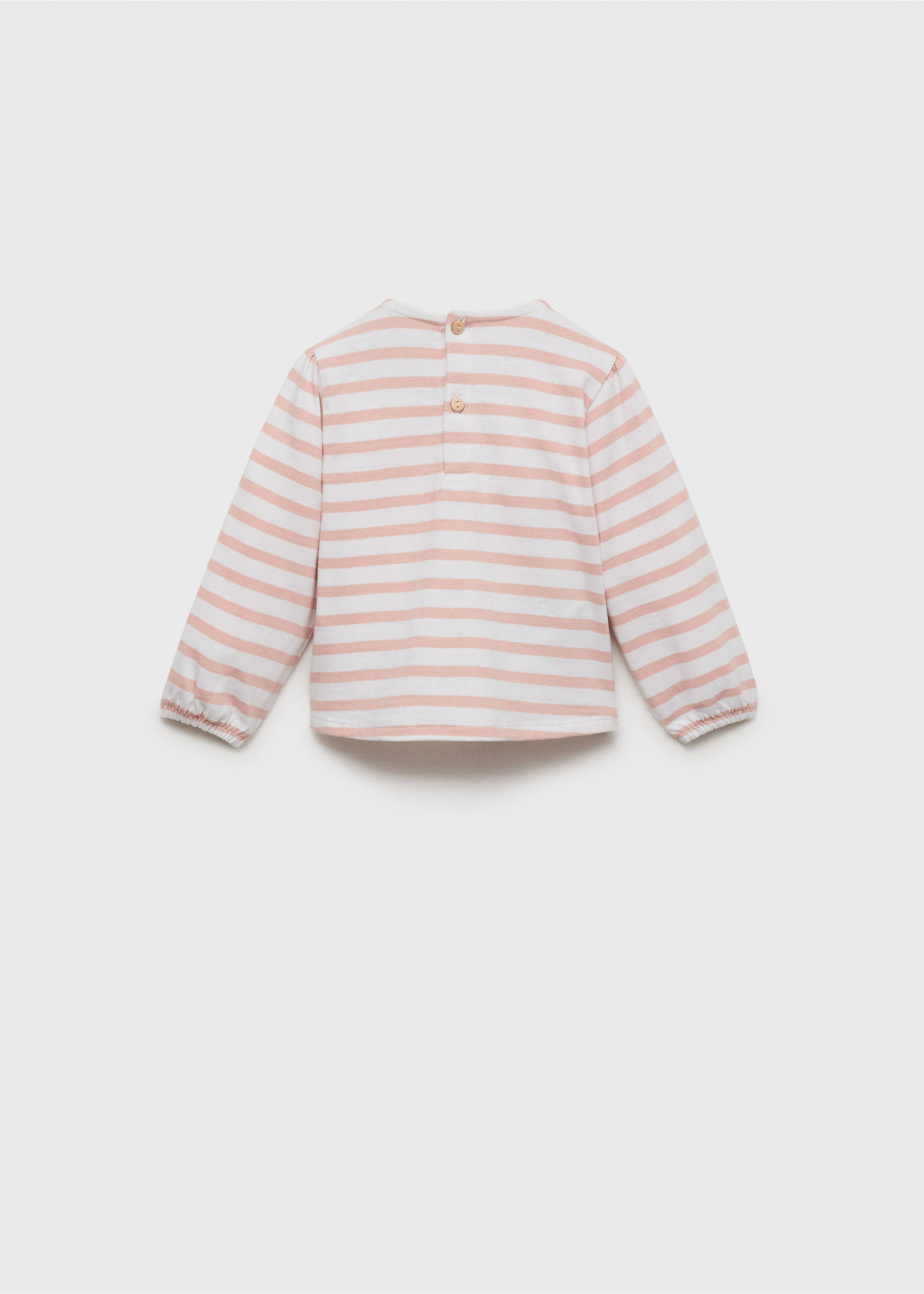 Gestreiftes Baumwoll-Shirt - Rückseite des Artikels, Rosa. Ref: 87051053-00.