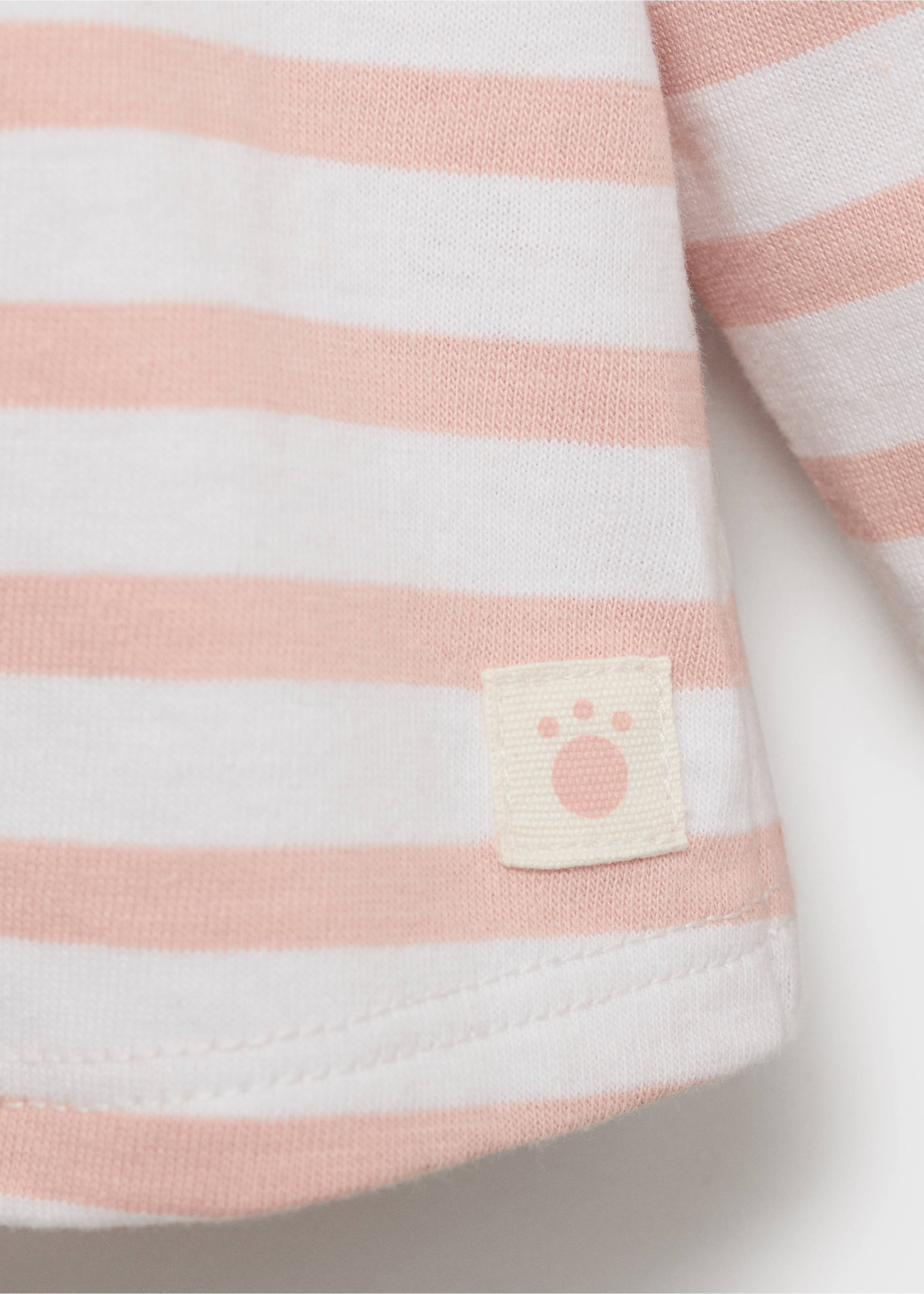 Gestreiftes Baumwoll-Shirt - Detail des Artikels 8, Rosa. Ref: 87051053-00.