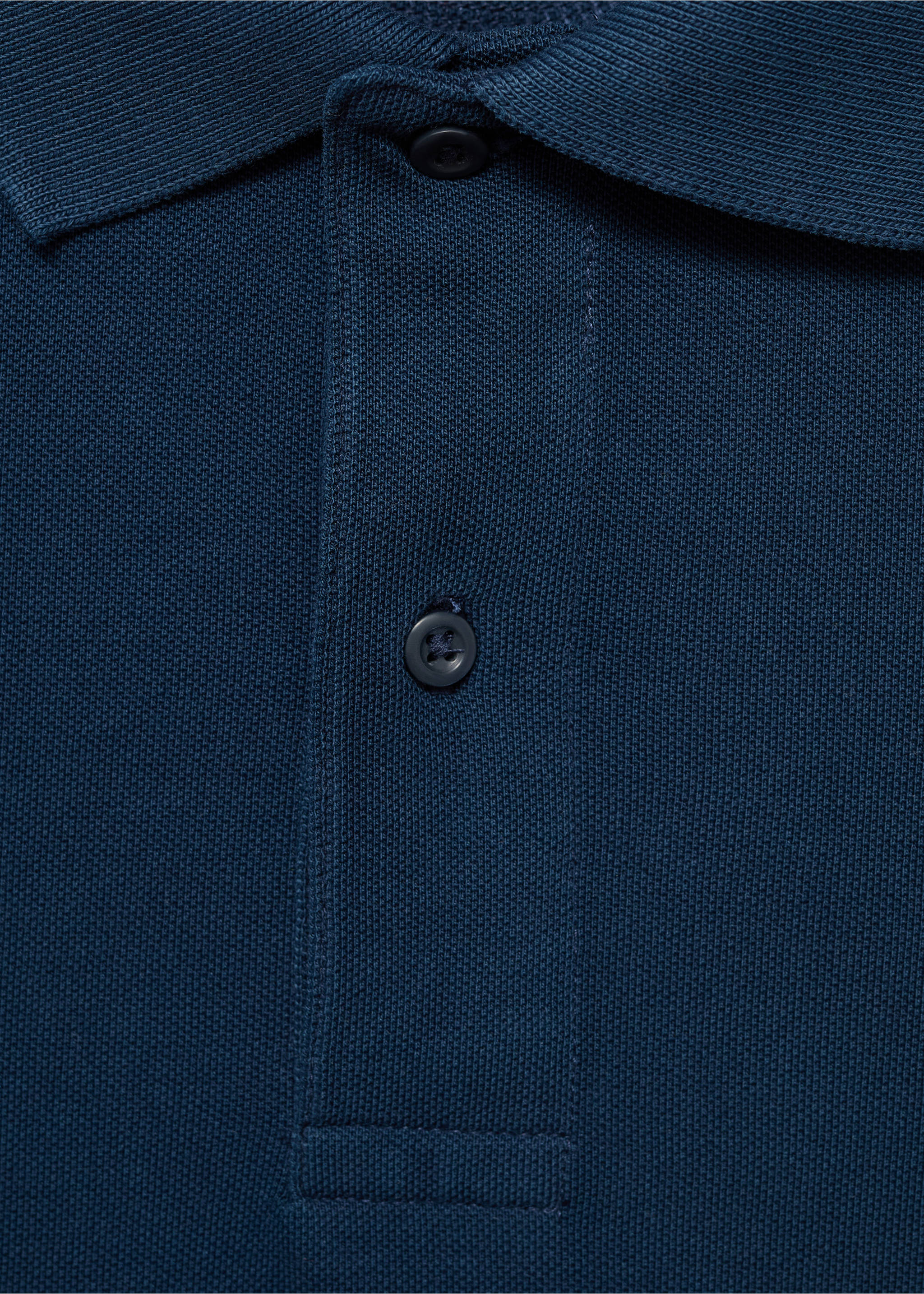 Cotton piqué polo shirt - Details of the article 8, Dark Navy. Ref: 87051057-00.
