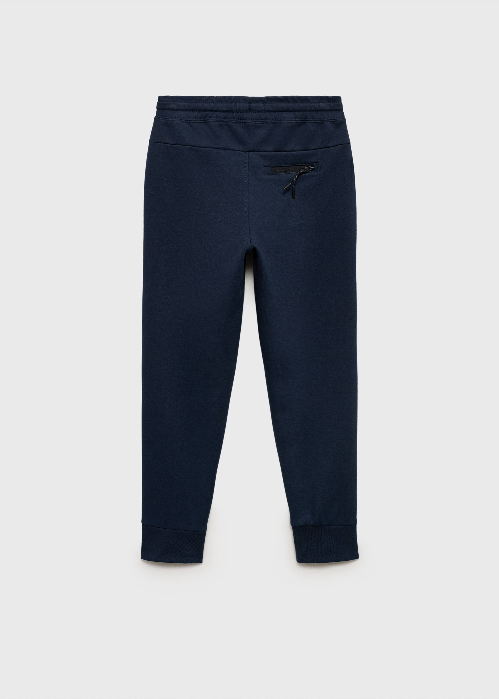 Jogger trousers with elastic waist - Reverse of the article, Dark Navy. Ref: 87051512-00.