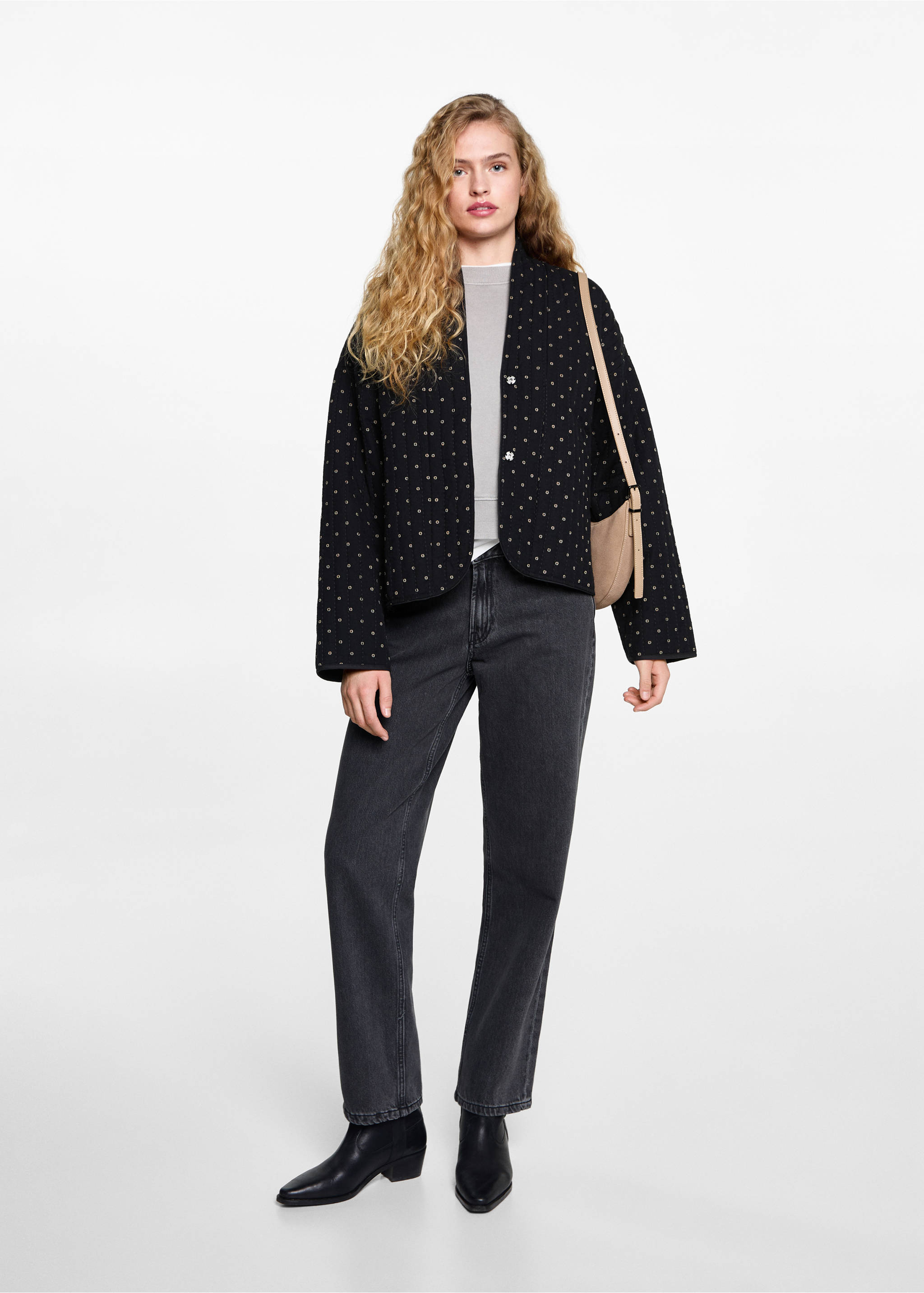 Quilted cotton jacket - General plane, Black. Ref: 87051513-00.