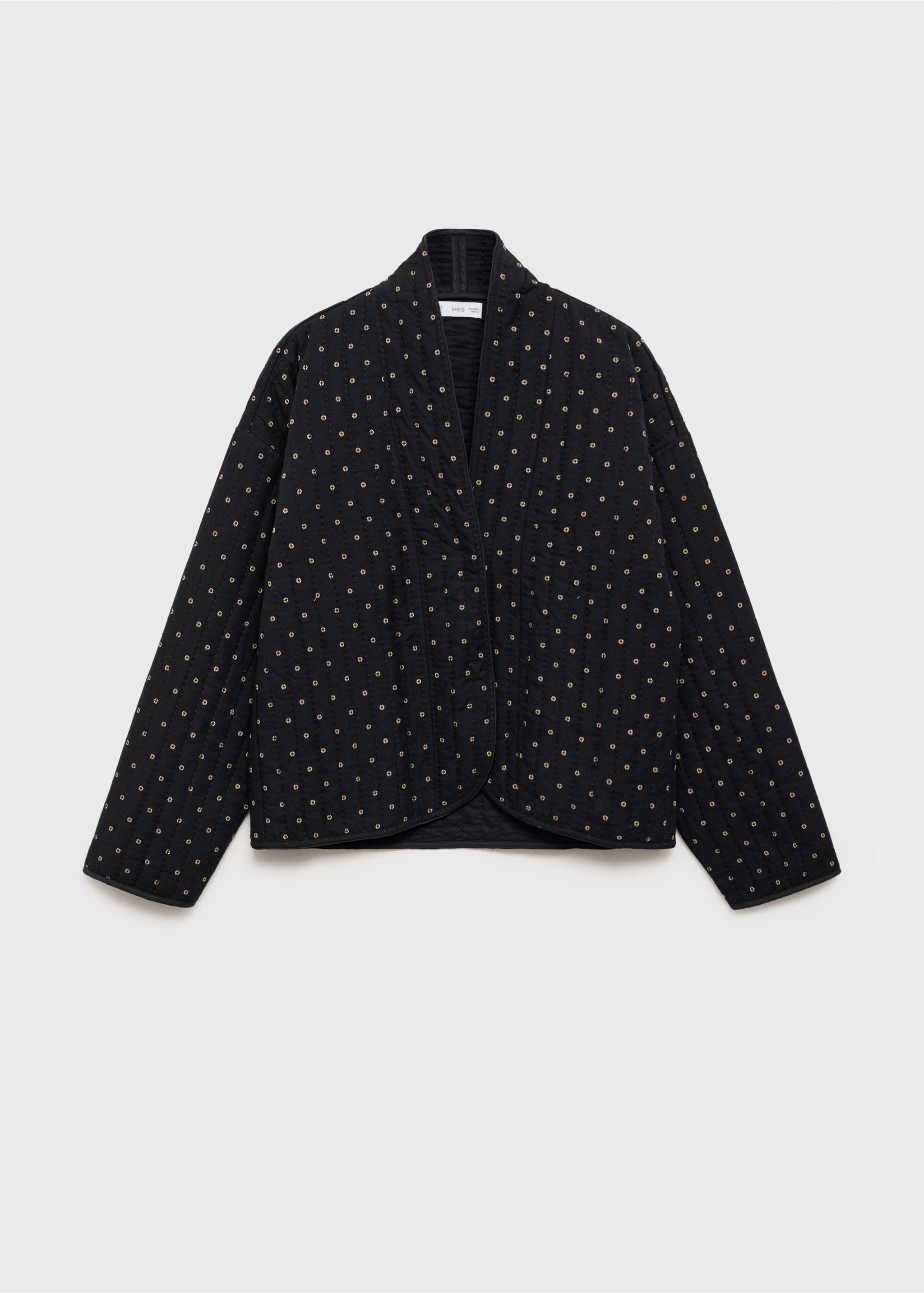 Quilted cotton jacket - Article without model, Black. Ref: 87051513-00.