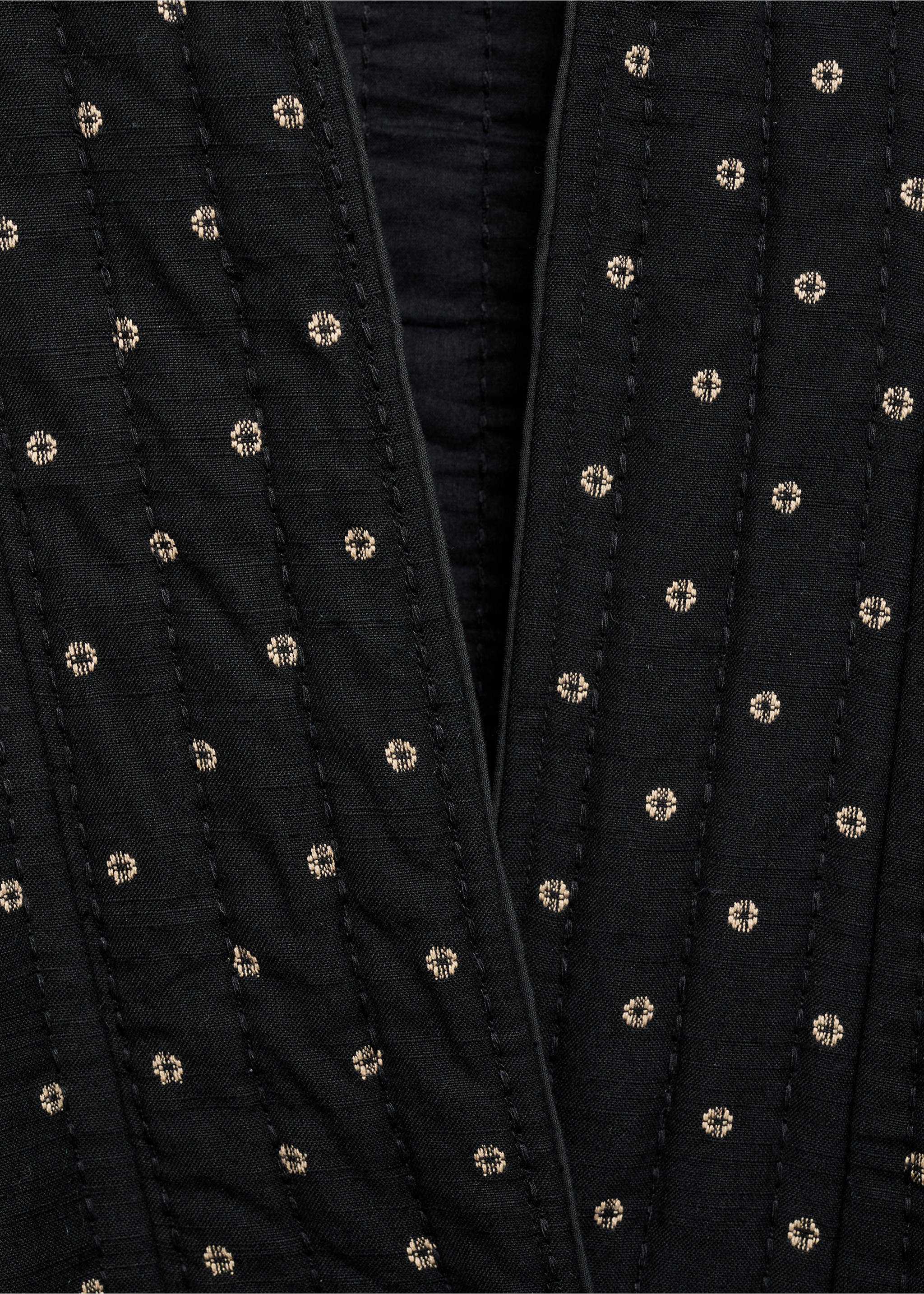 Quilted cotton jacket - Details of the article 8, Black. Ref: 87051513-00.