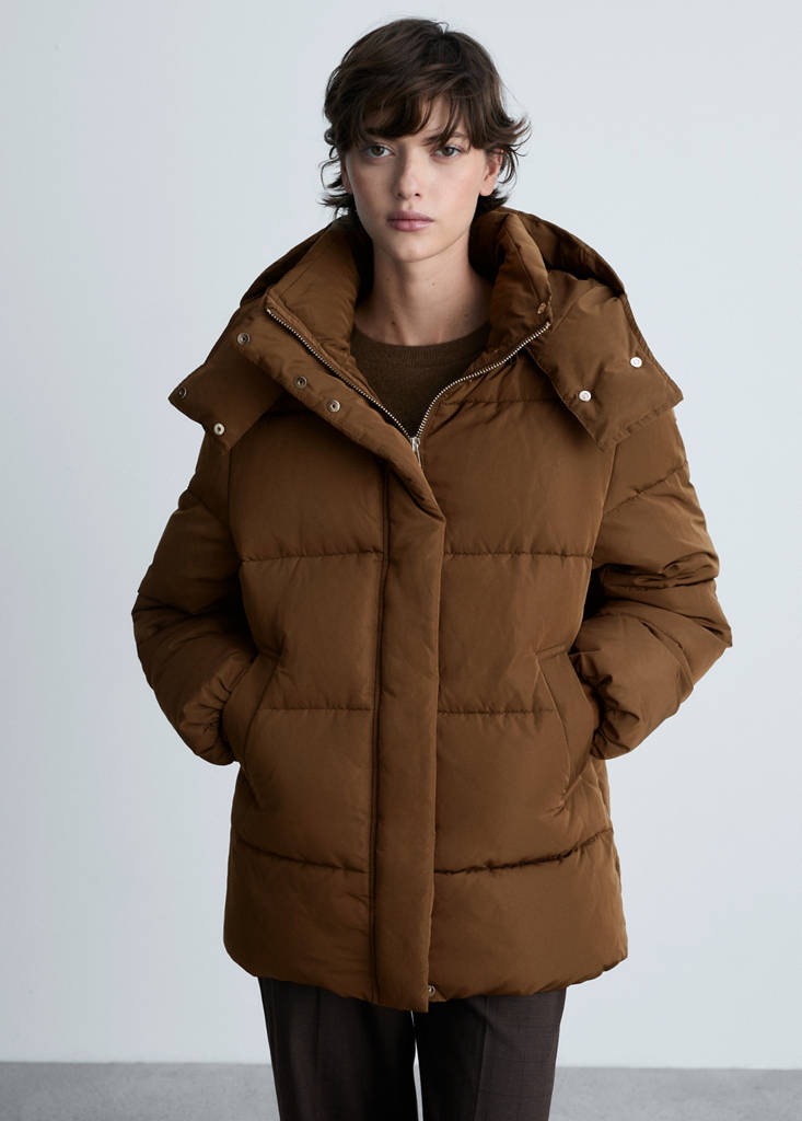 Midi quilted anorak with hood - Women | MANGO OUTLET USA