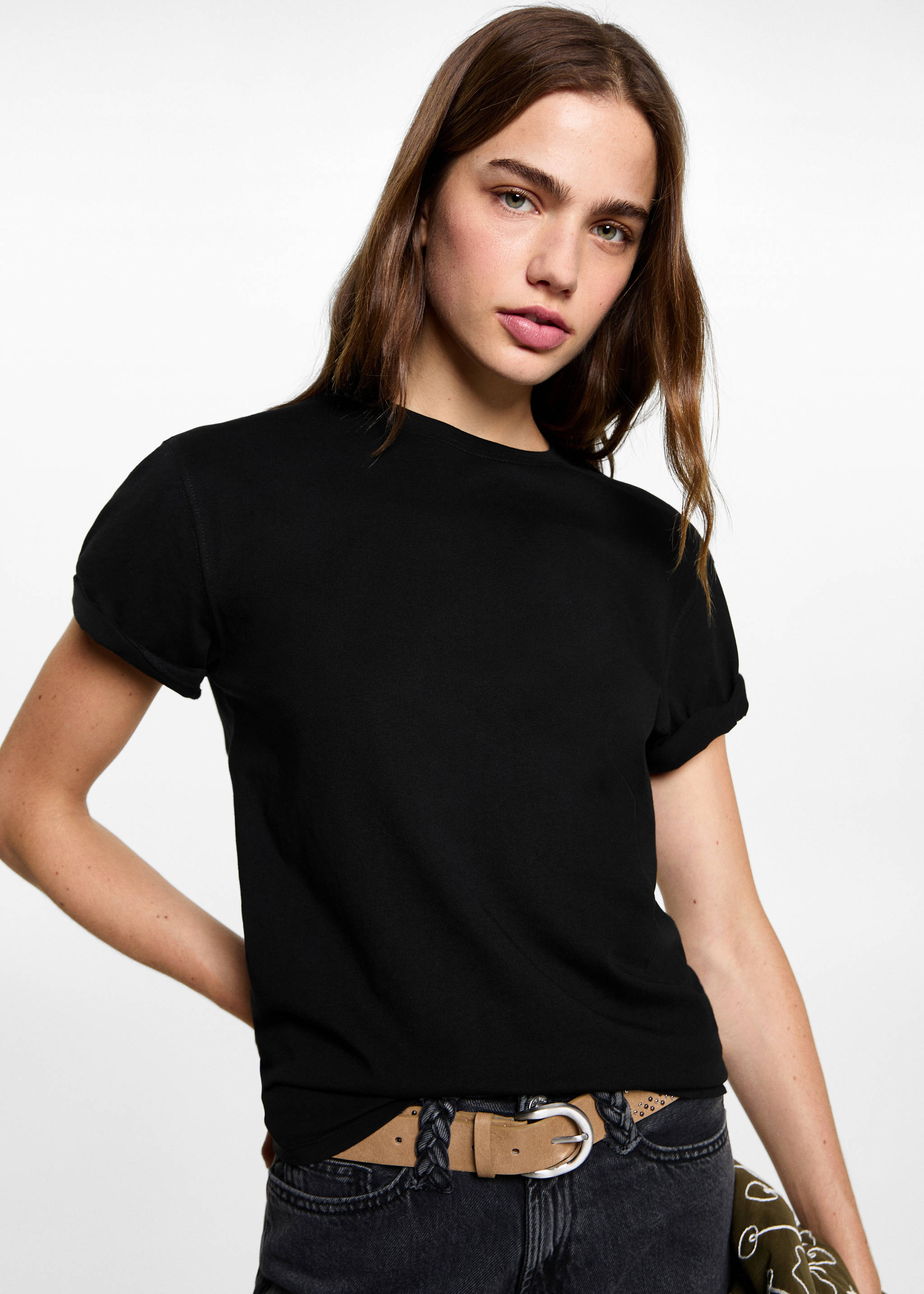 T-shirt med utstansad blixt - Bild av mittparti