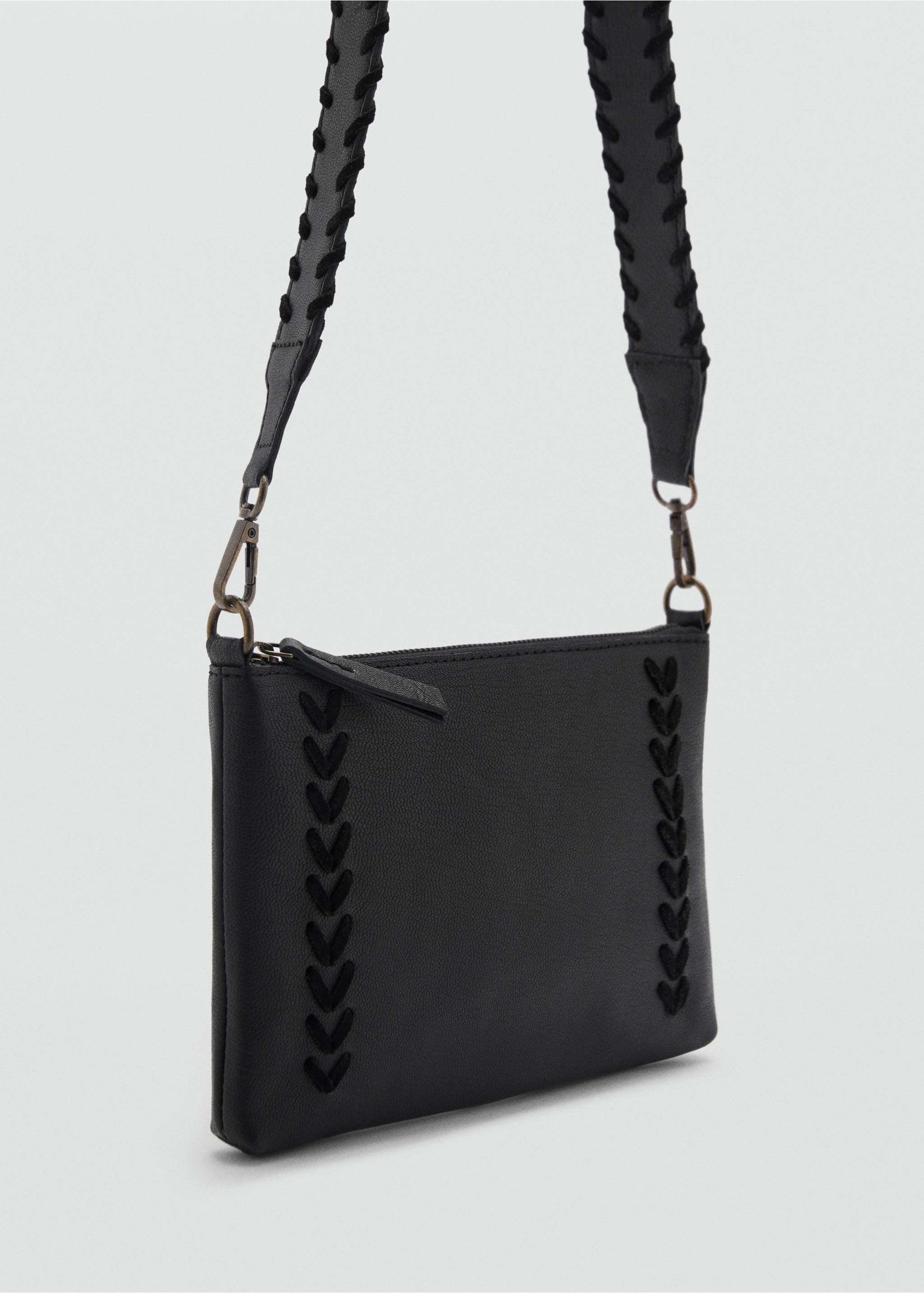 Kuverttasche aus Leder - Mittlere Ansicht, Schwarz. Ref: 87051518-00.