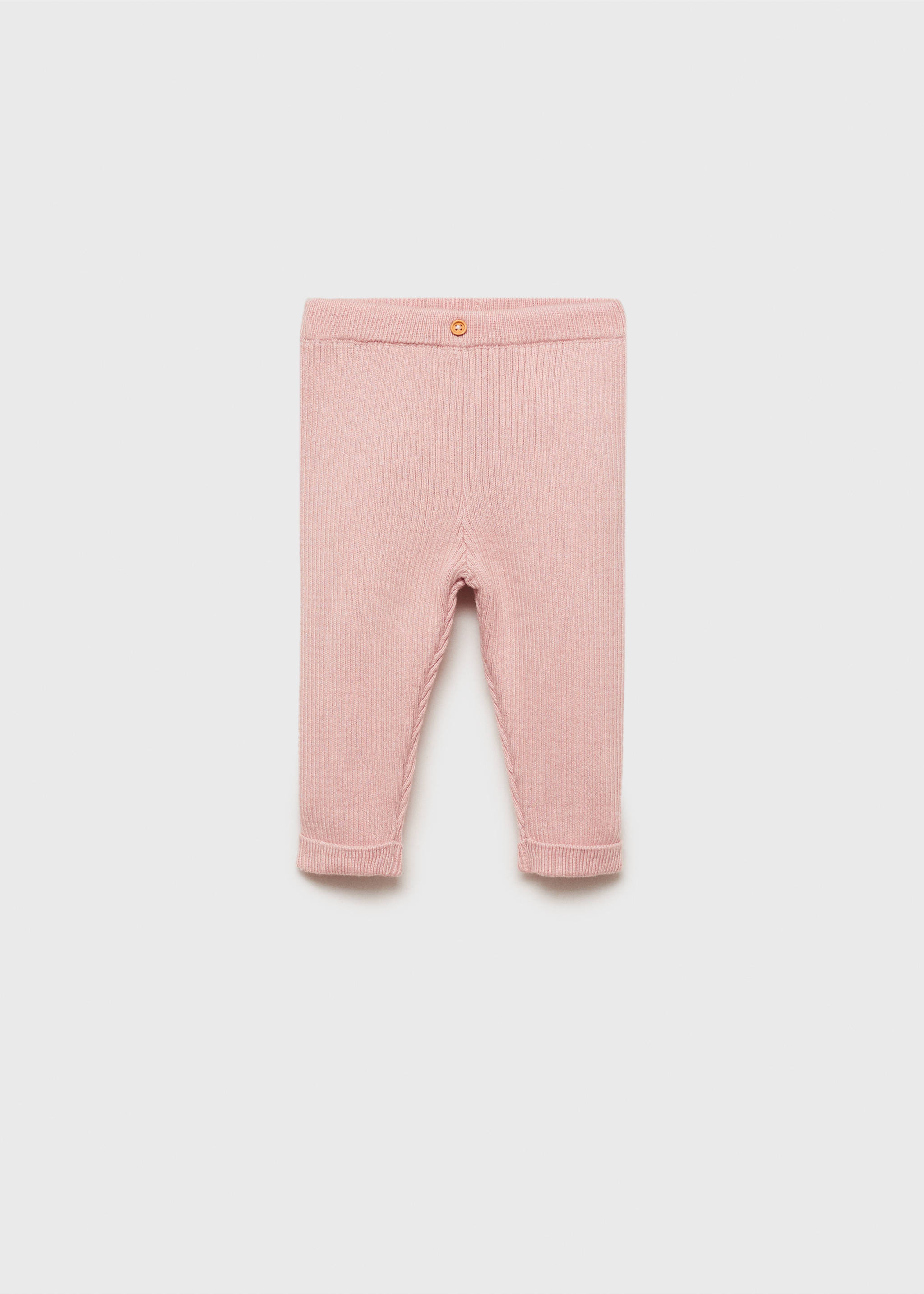 Cotton ribbed leggings - Article without model, Pink. Ref: 87051520-00.