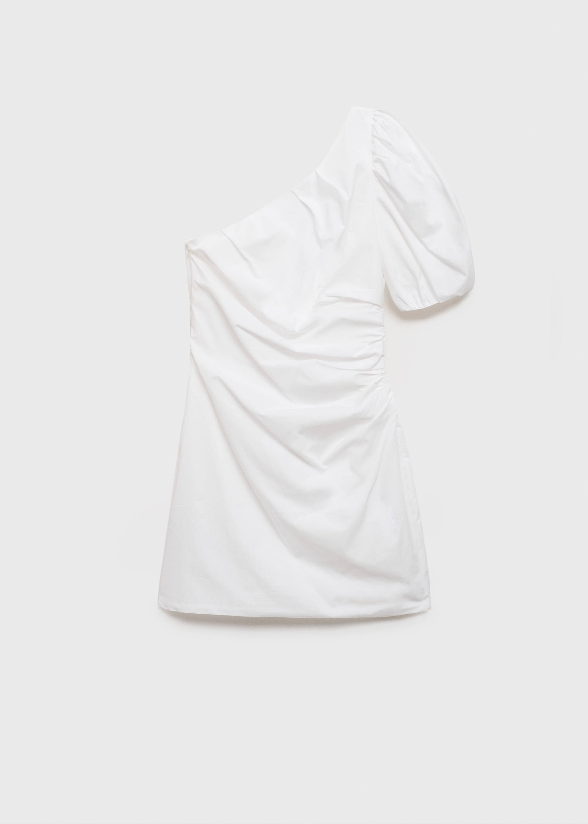 Vestido assimétrico com manga abalonada - Artigo sem modelo, Branco. Ref: 87052532-00.