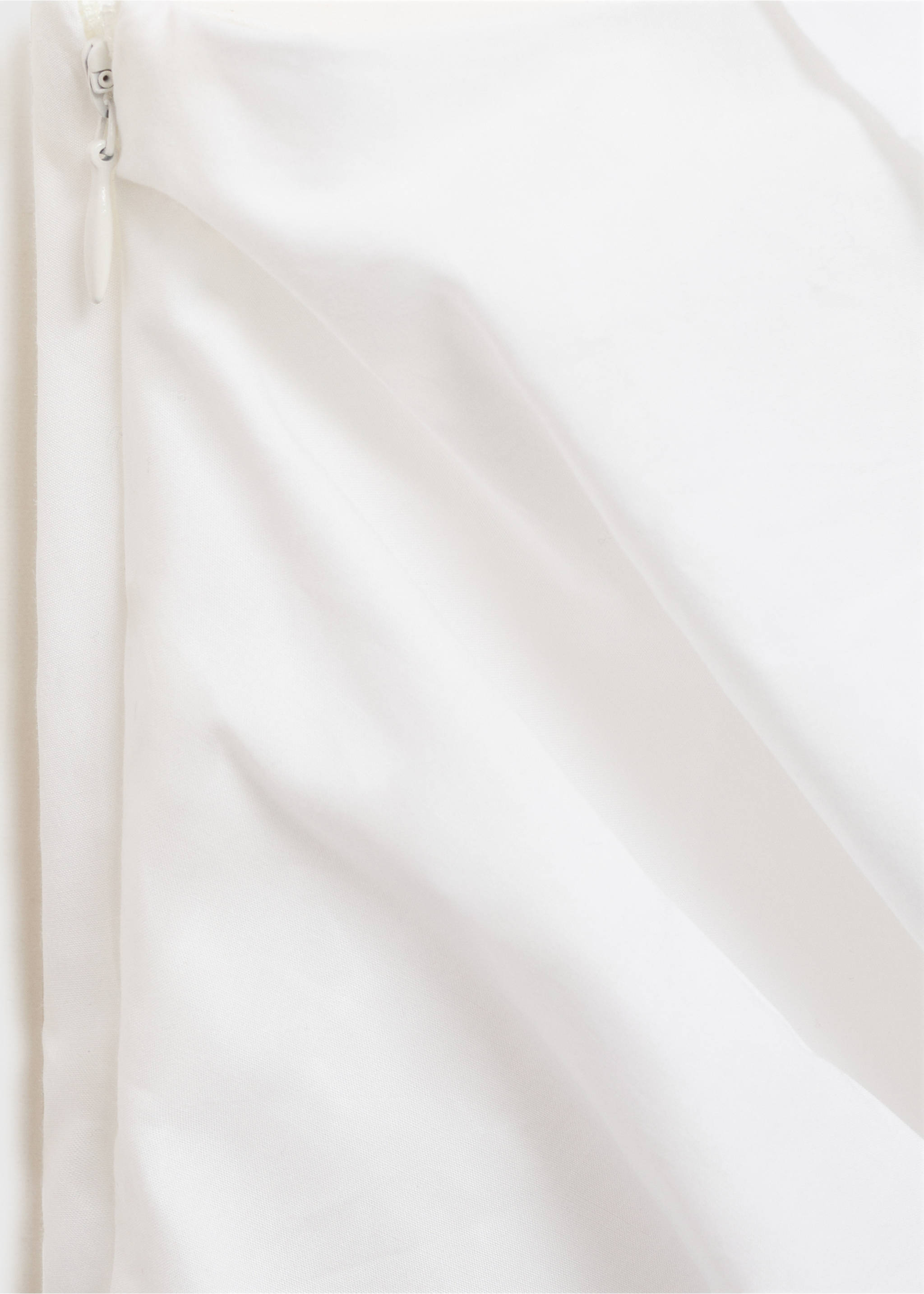 Vestido assimétrico com manga abalonada - Pormenor do artigo 0, Branco. Ref: 87052532-00.