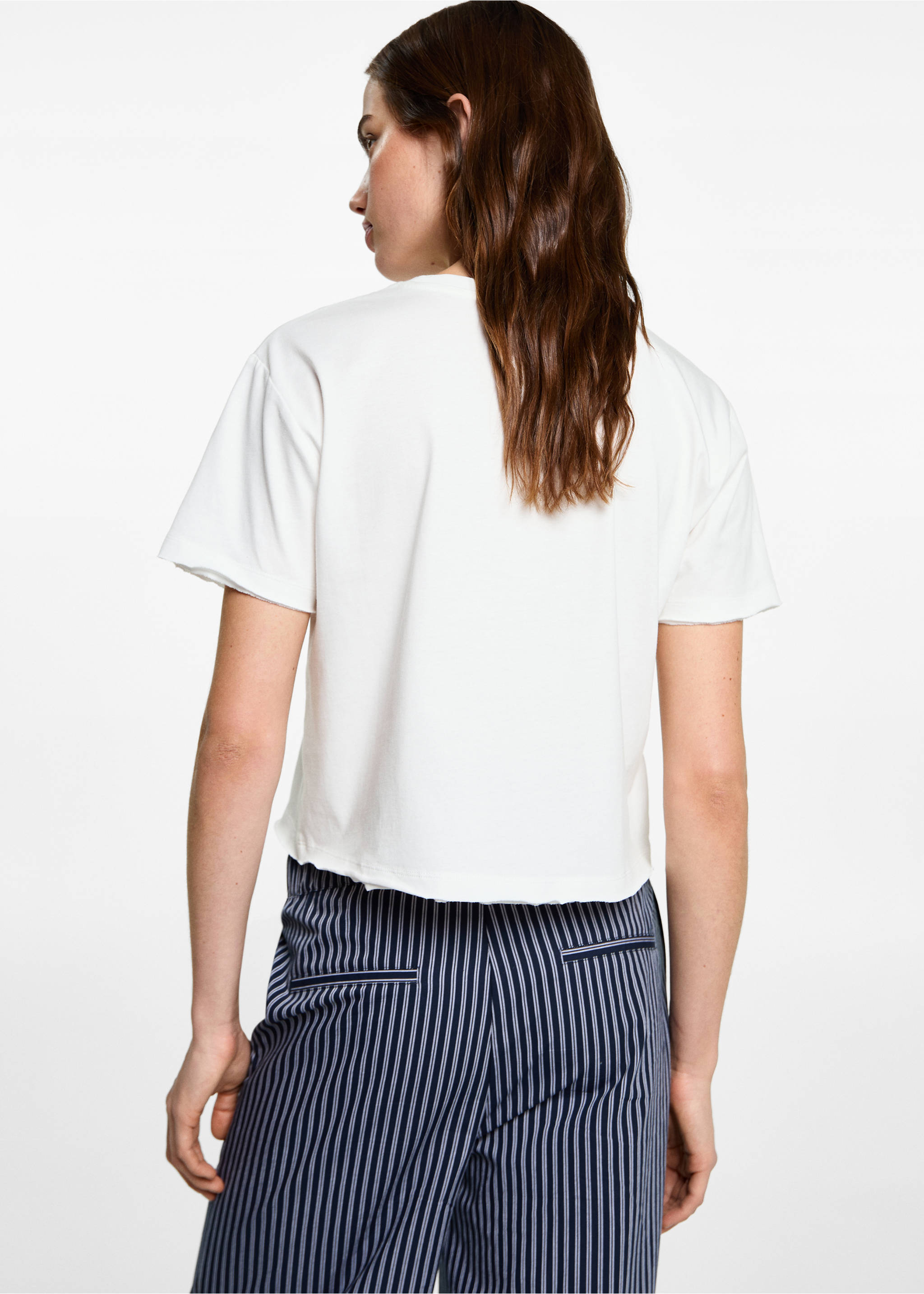 Tricou crop - Spatele articolului, Alb-murdar. Ref: 87052538-00.