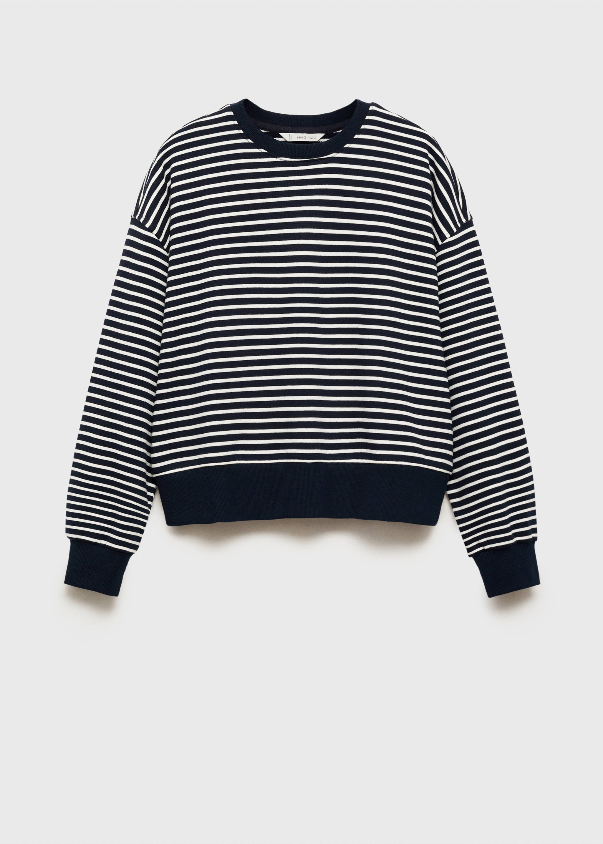 Gestreiftes Baumwoll-Sweatshirt - Artikel ohne Model, Dunkles Marineblau. Ref: 87052539-00.