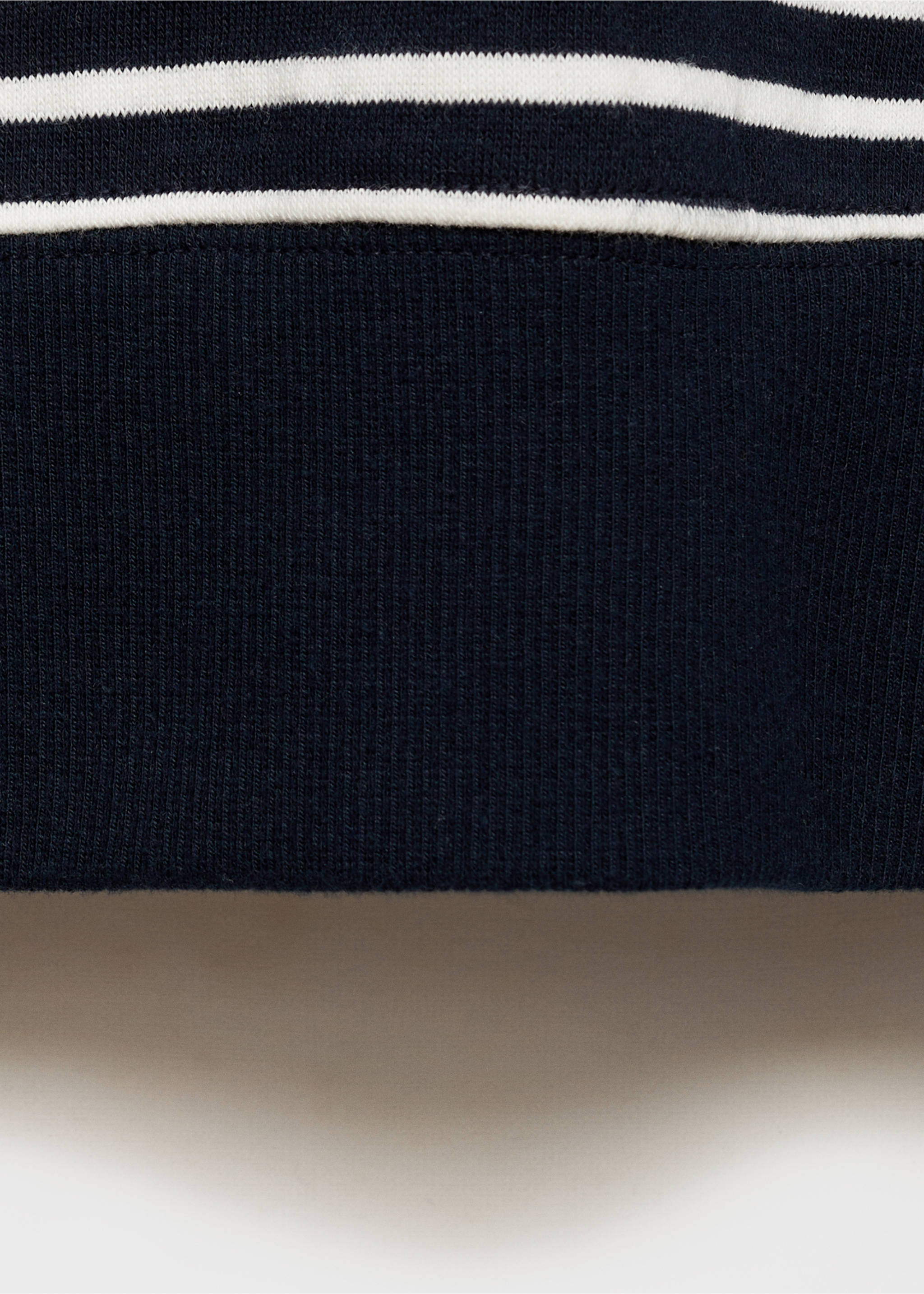 Gestreiftes Baumwoll-Sweatshirt - Detail des Artikels 0, Dunkles Marineblau. Ref: 87052539-00.