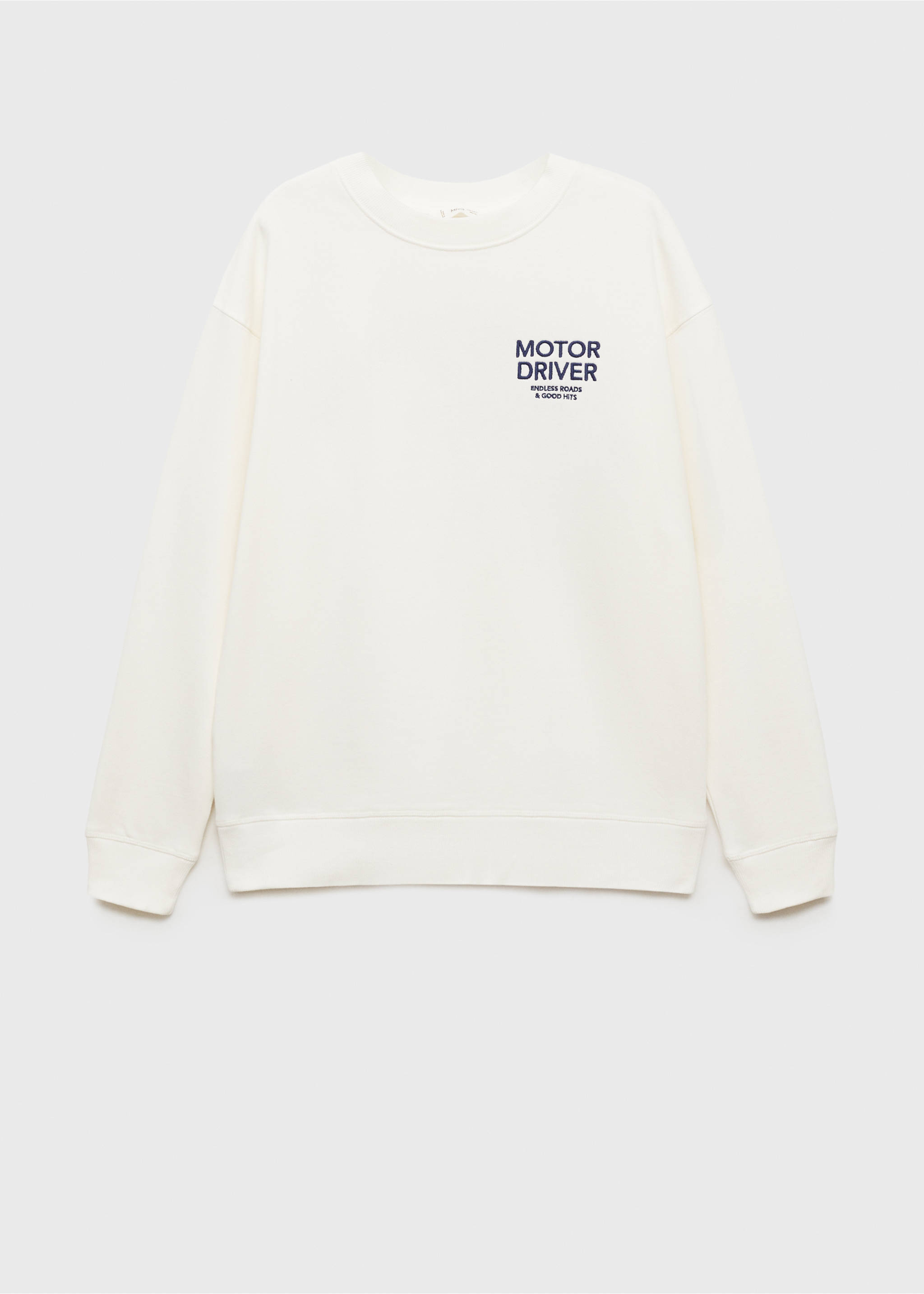 Cotton sweatshirt with printed message - Article without model, Off White. Ref: 87052544-00.