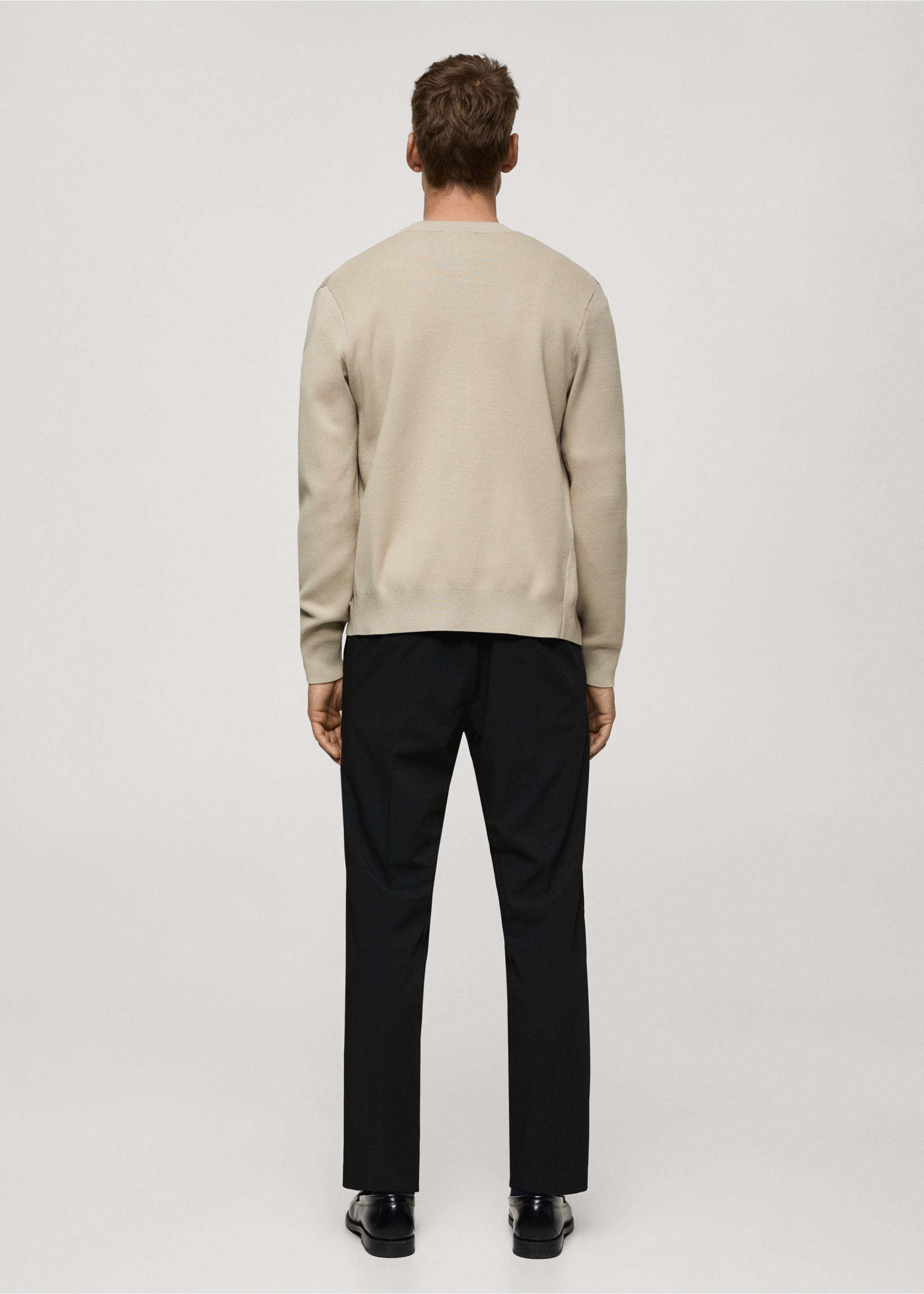 Cárdigan punto cremallera - Reverso del artículo, Beige. Ref: 87052890-00.