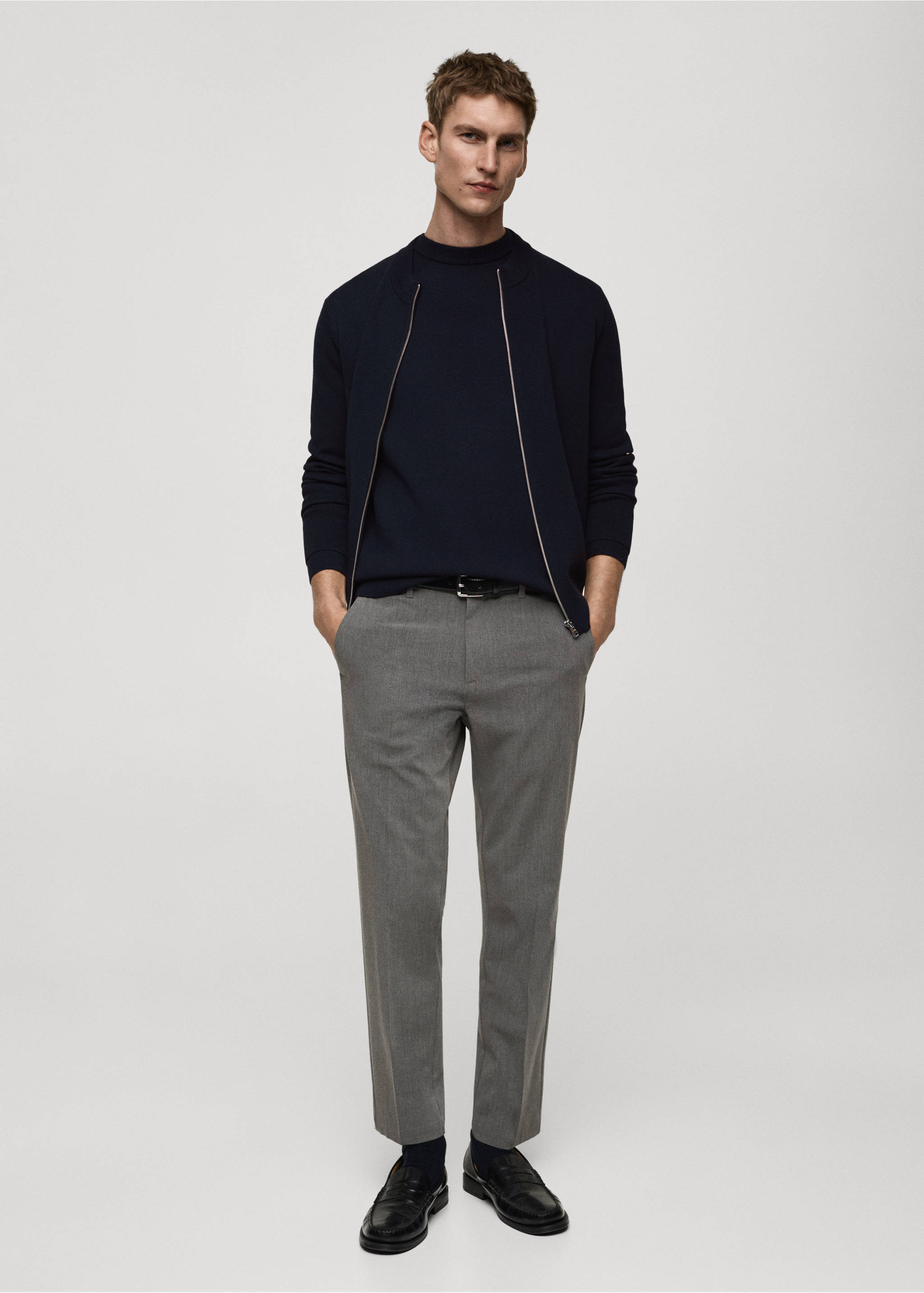 Zipped knit cardigan - General plane, Dark Navy. Ref: 87052890-00.