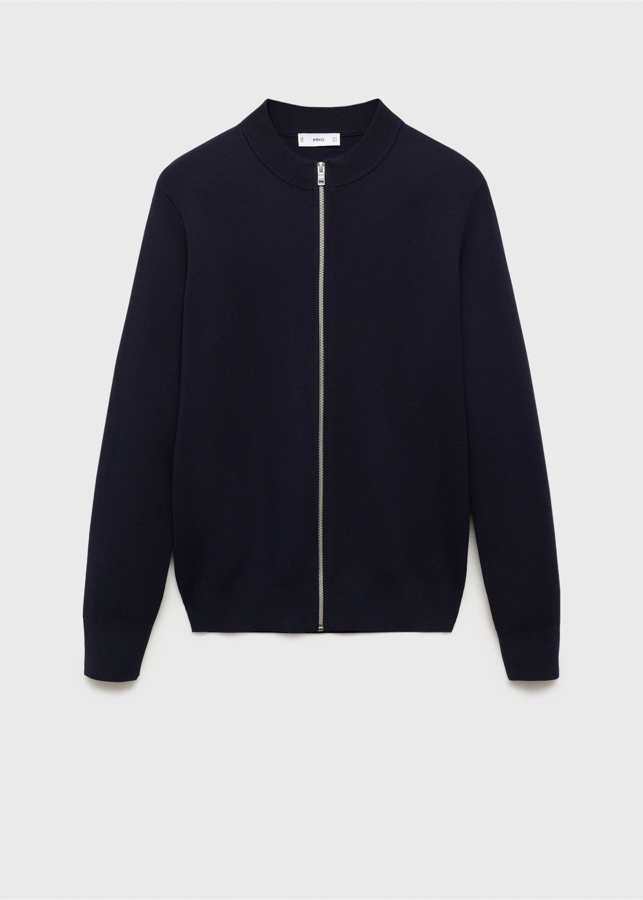 Zipped knit cardigan - Article without model, Dark Navy. Ref: 87052890-00.