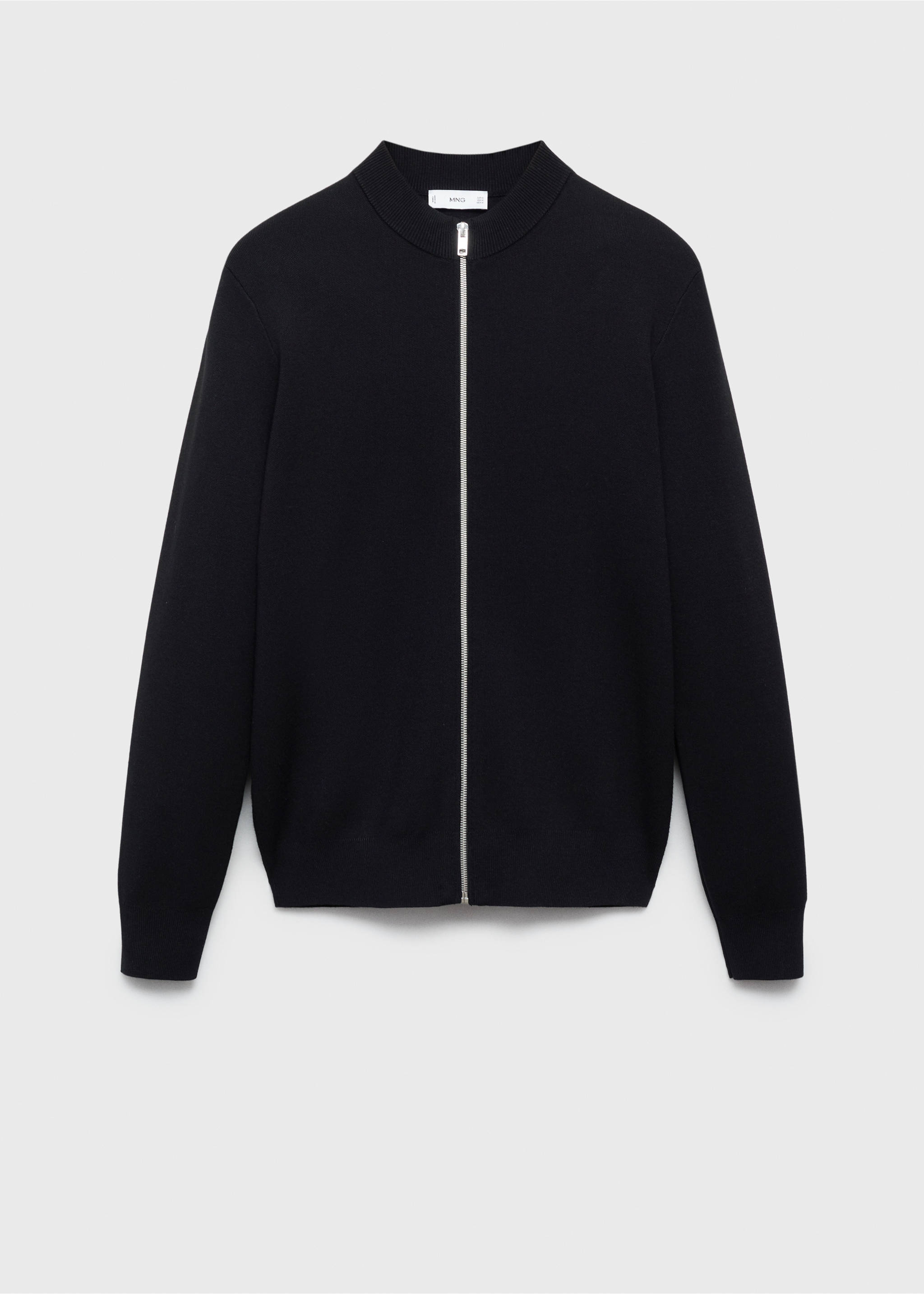 Zipped knit cardigan - Article without model, Black. Ref: 87052890-00.