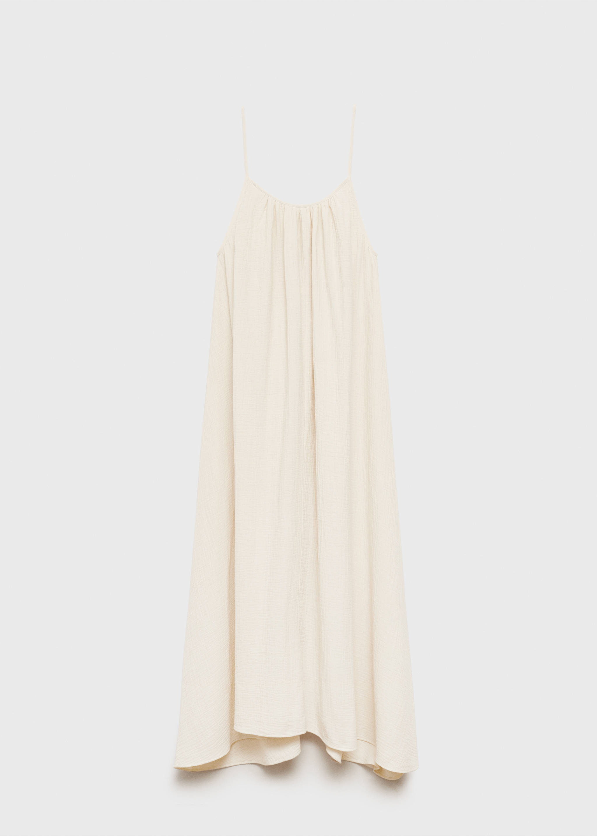 Unifarbenes Nachthemd aus Baumwolle - Artikel ohne Model, Beige. Ref: 87052891-00.