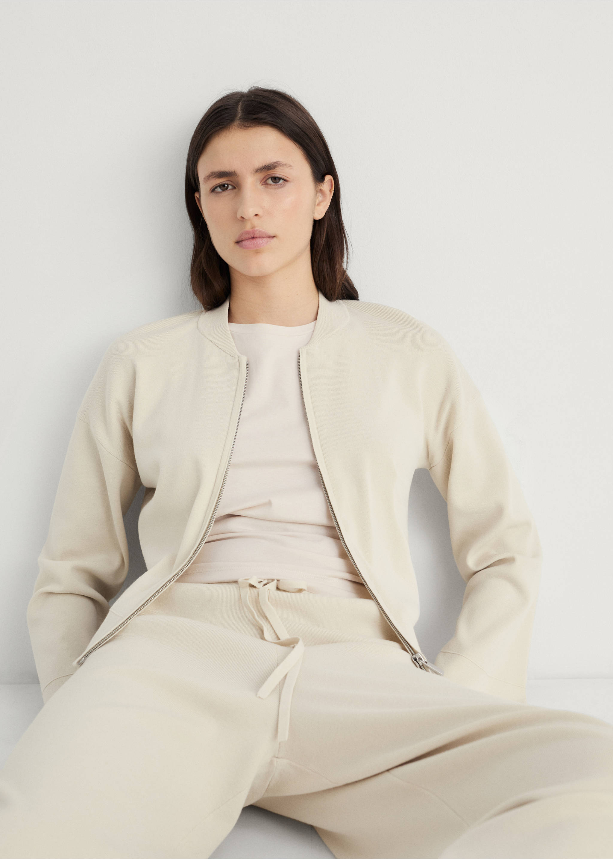 Gerippte Strickhose - Detail des Artikels 2, Hellgrau/Pastellgrau. Ref: 87052897-00.