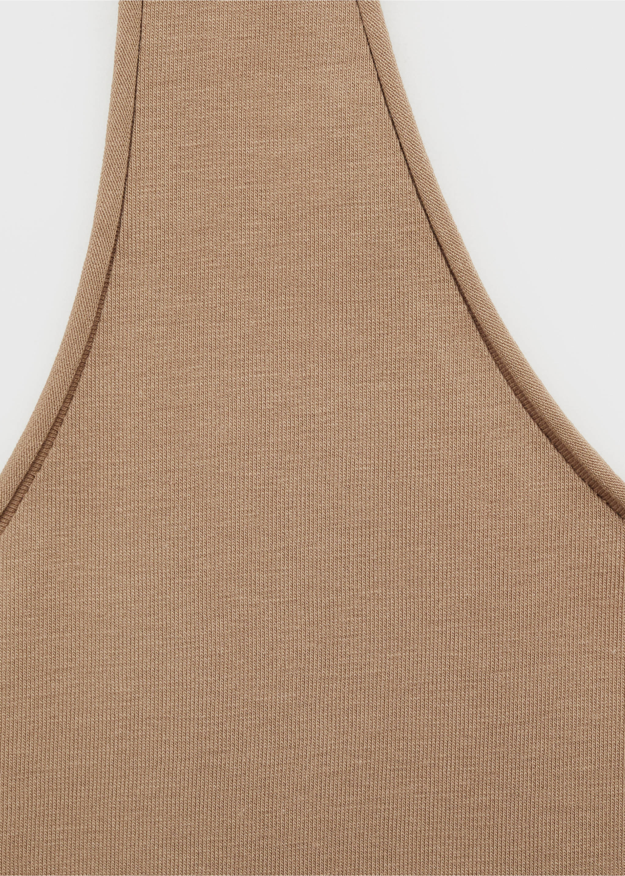 Cotton round-neck top - Details of the article 8, Medium Brown. Ref: 87052899-00.