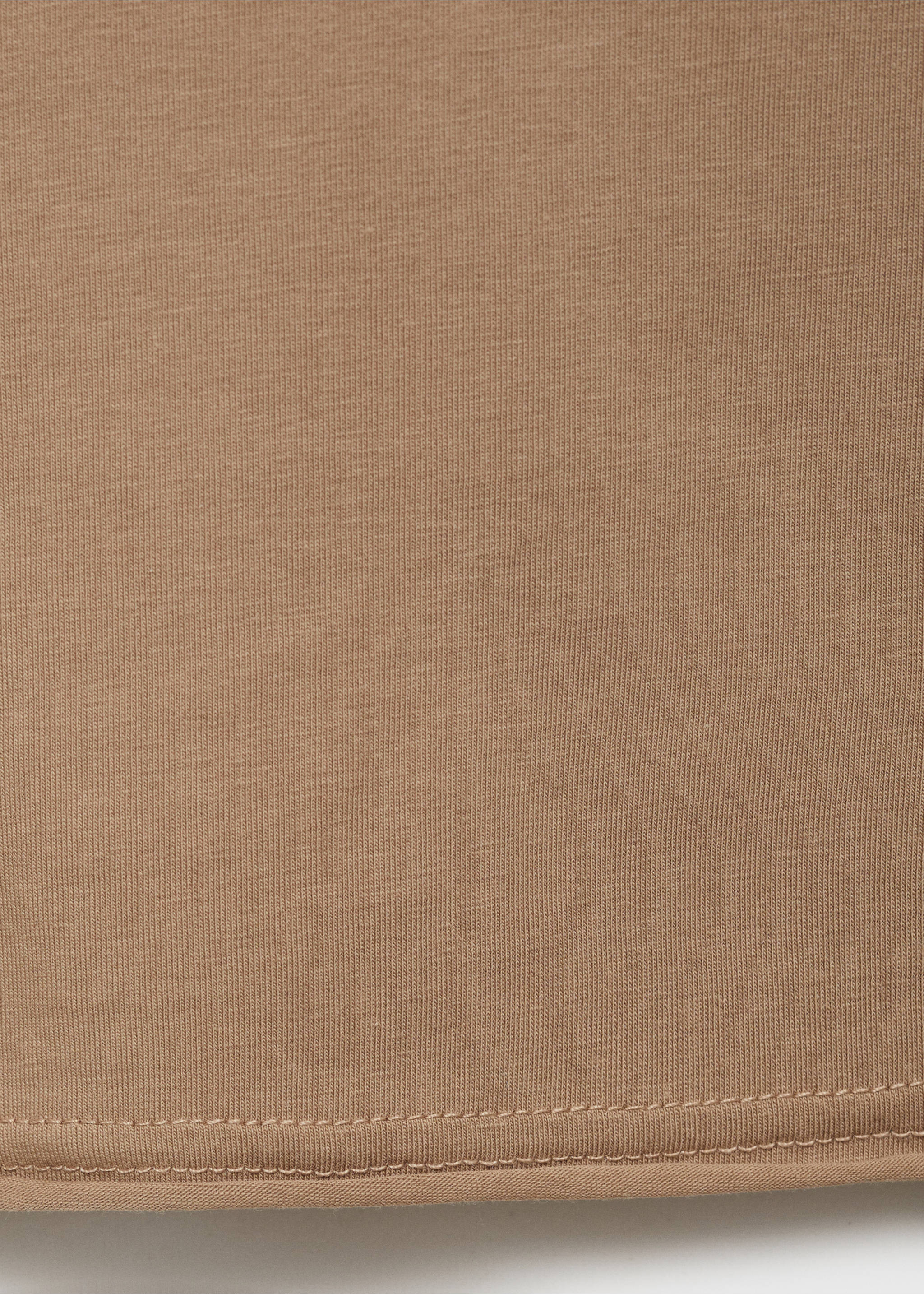 Cotton round-neck top - Details of the article 0, Medium Brown. Ref: 87052899-00.
